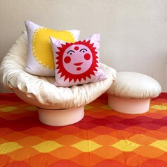 Space Age Rodica Lounge Chair & Ottoman Mario Brunu for Comfort 1968