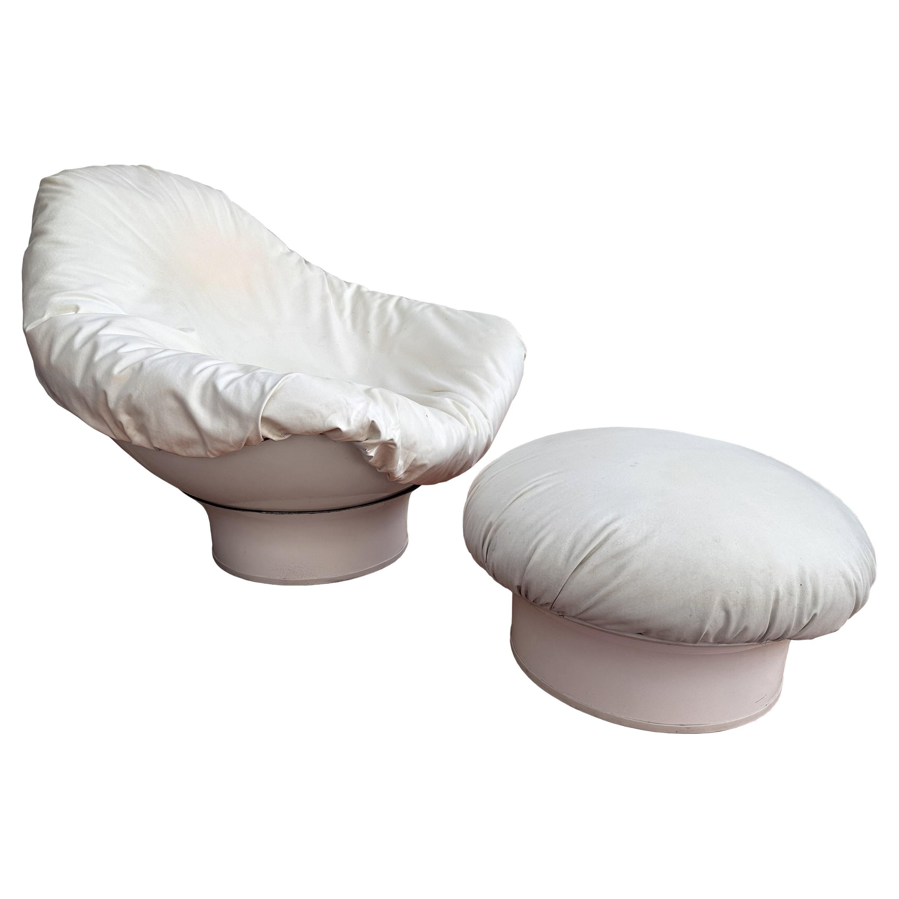 Space Age Rodica Lounge Chair & Ottoman Mario Brunu for Comfort 1968