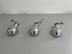 Space Age Rotatable Head Set of 3 Chrome Sconces, 1970s, Italy