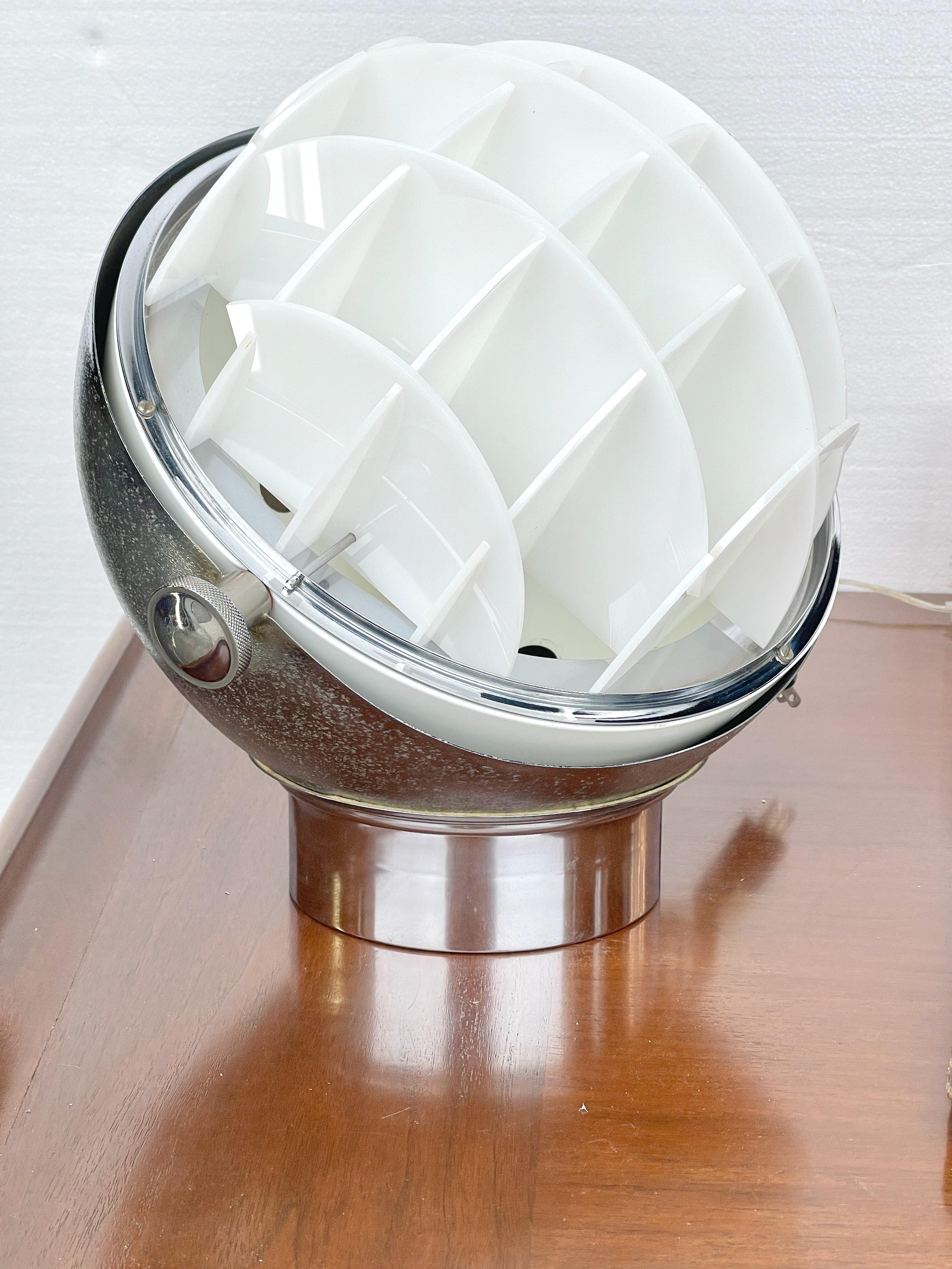 Italian Space Age Rotating Spherical Lamp Style of Joe Colombo For Sale