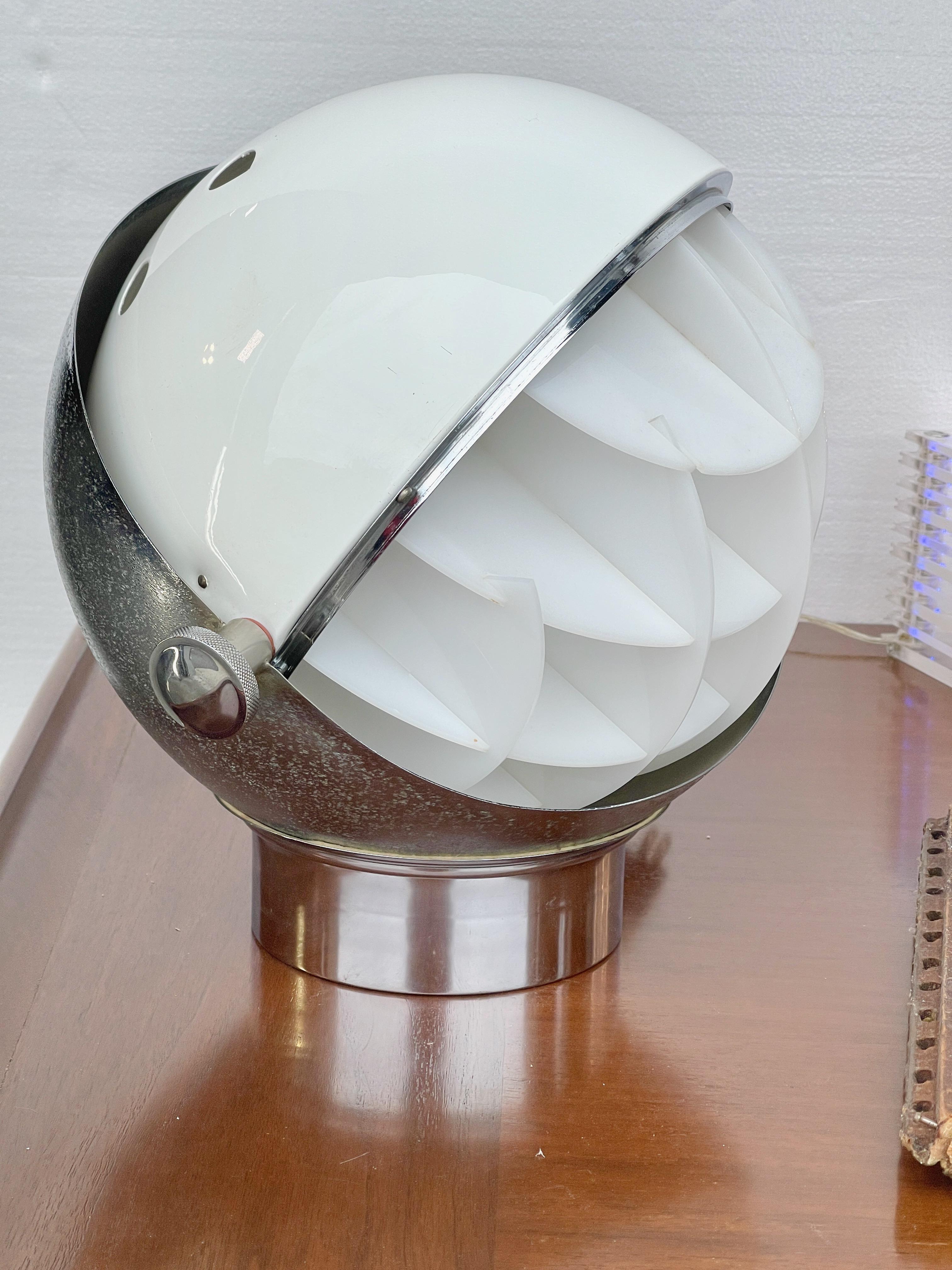 Enameled Space Age Rotating Spherical Lamp Style of Joe Colombo For Sale
