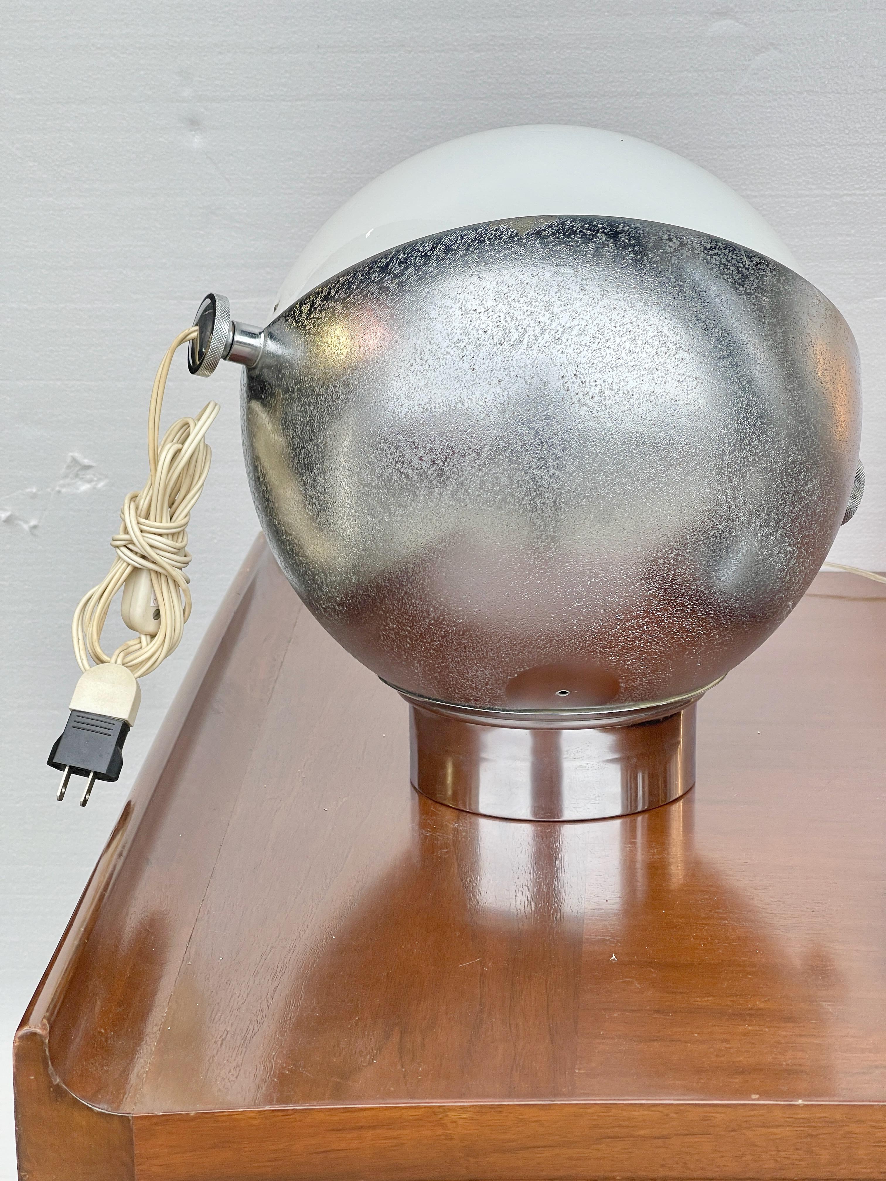 Steel Space Age Rotating Spherical Lamp Style of Joe Colombo For Sale
