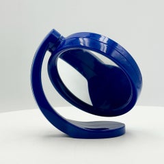 Space Age Rotating Vanity Mirror in Blue Plastic, 1970s