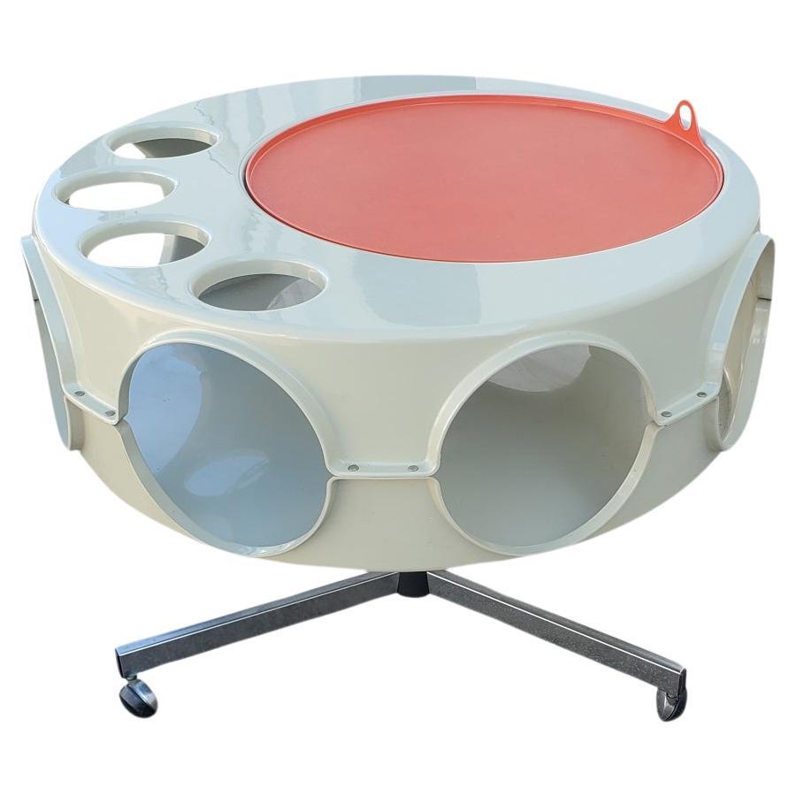 Mid-Century Modern Chariot de bar Rotobar de l'ère spatiale par Curver, Pays-Bas en vente