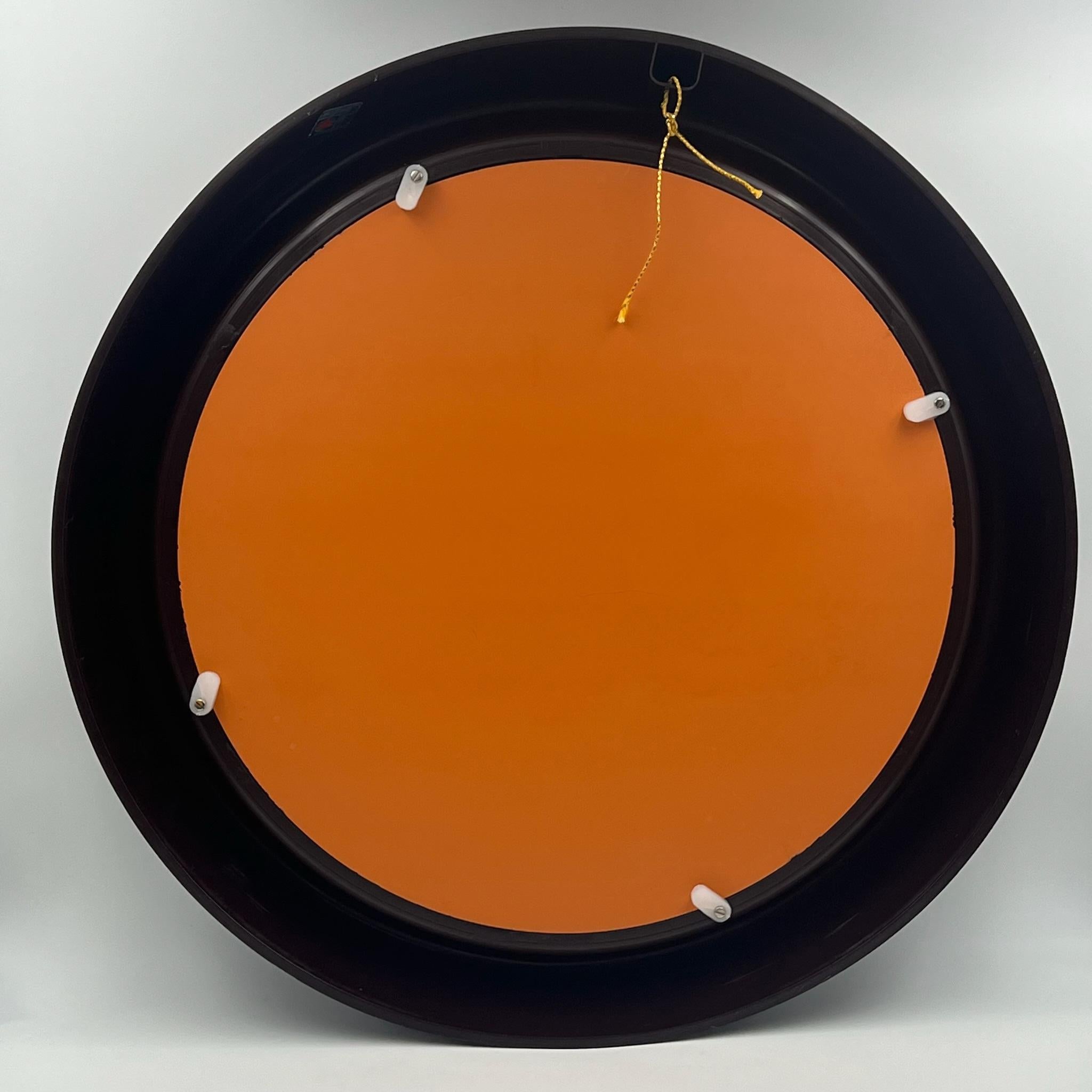 Space Age Round Mirror in Chocolate Brown Plastic by Dal Vera, Italy, 1970s For Sale 2