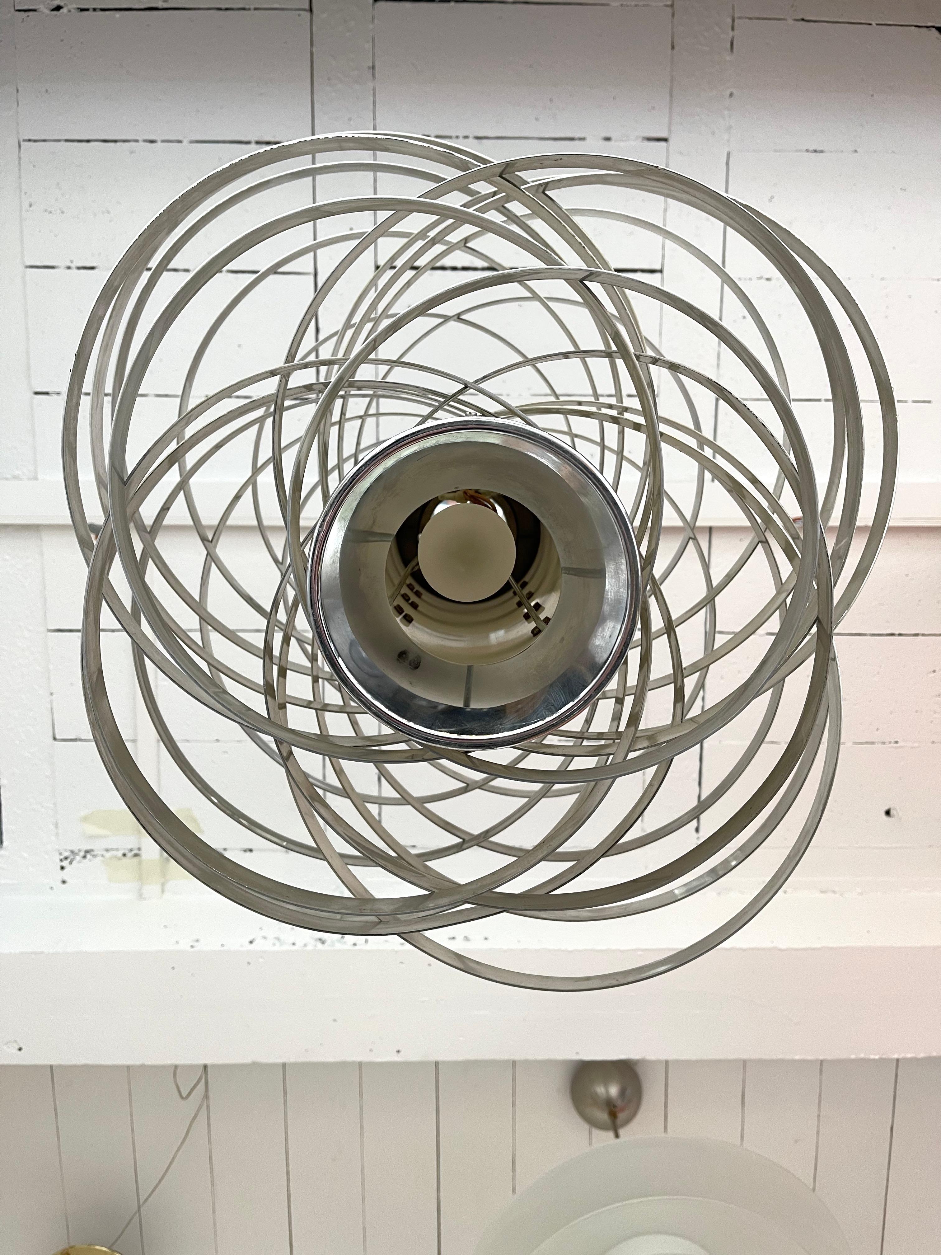 Luminaire suspendu Saturn de l'ère spatiale de Max Sauze pour Sciolari, Italie, 1970 3