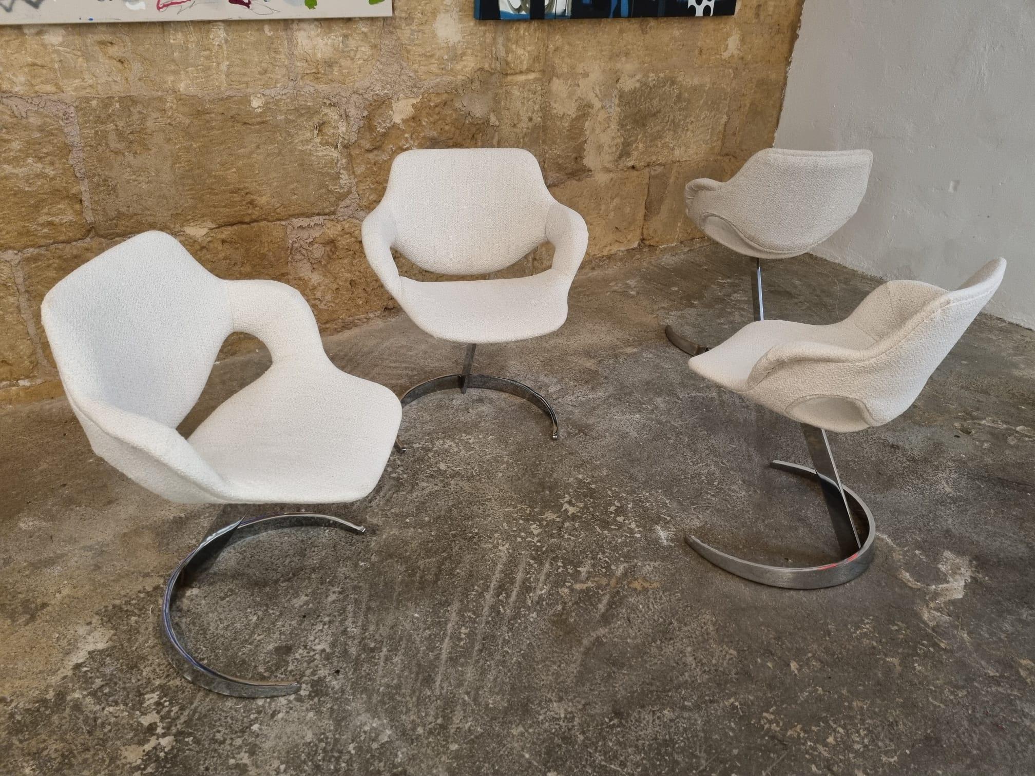 French Space Age Scimitar Chairs by Boris Tabacoff For Sale