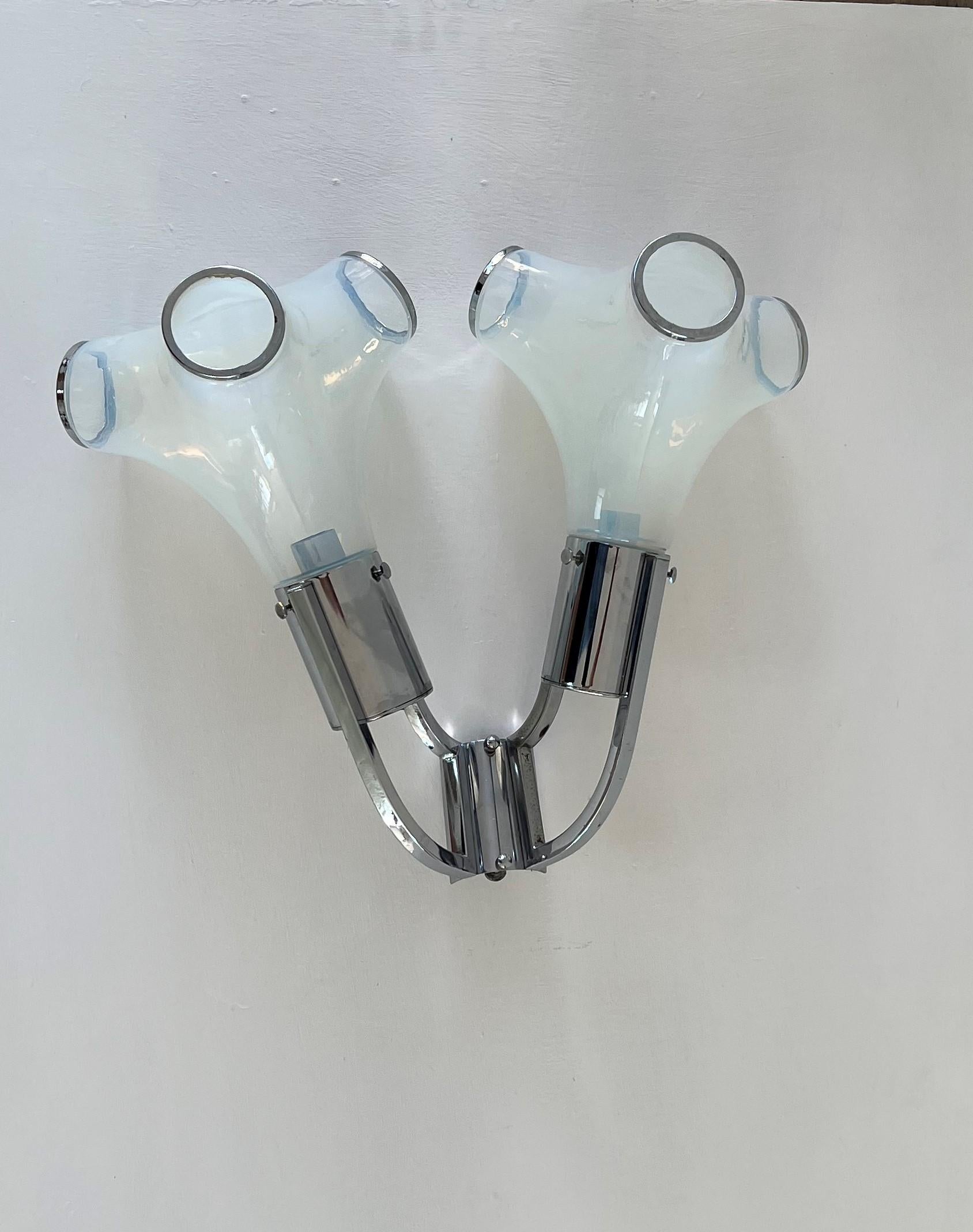 Space Age Sconce Designed by Aldo Nason for Mazzega in Murano Glass, ca. 1968 For Sale 7