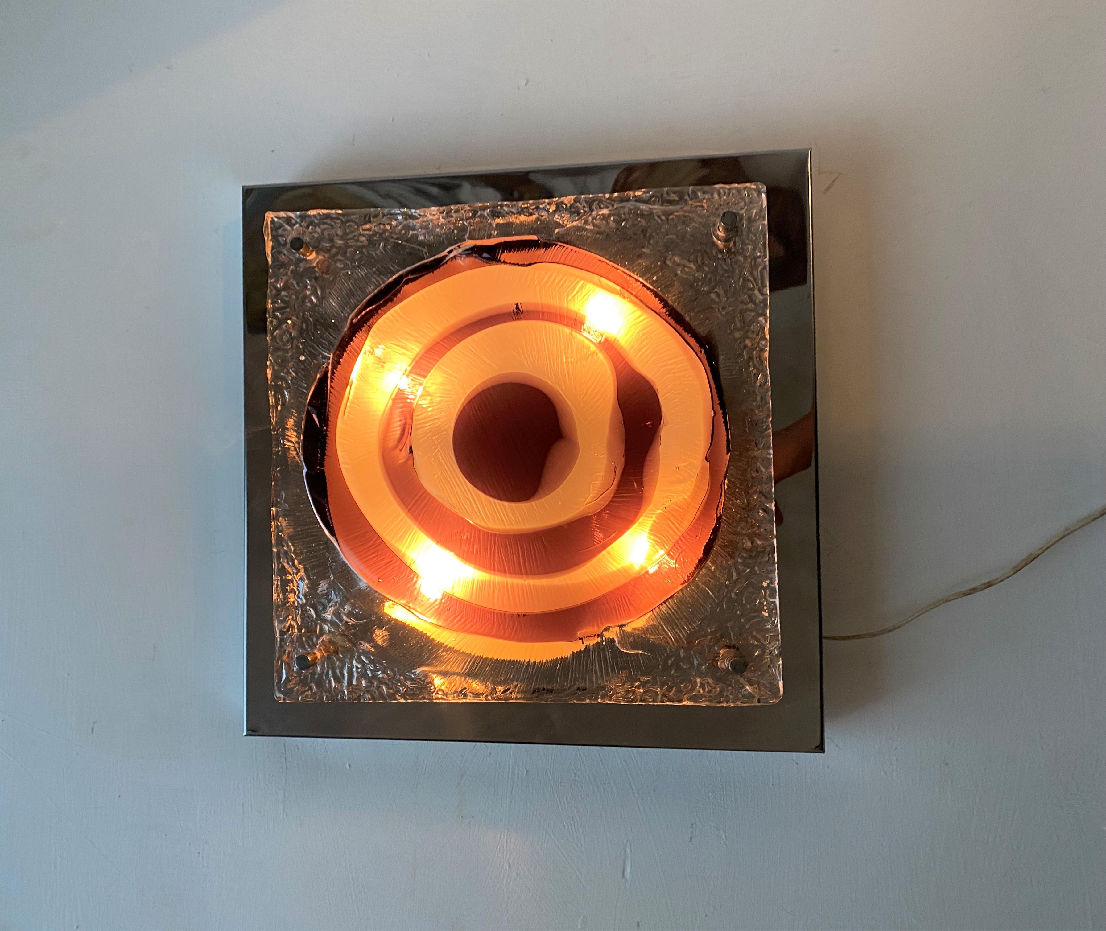 Space Age Sconce in Murano Glass by Carlo Nason for Mazzega For Sale 8