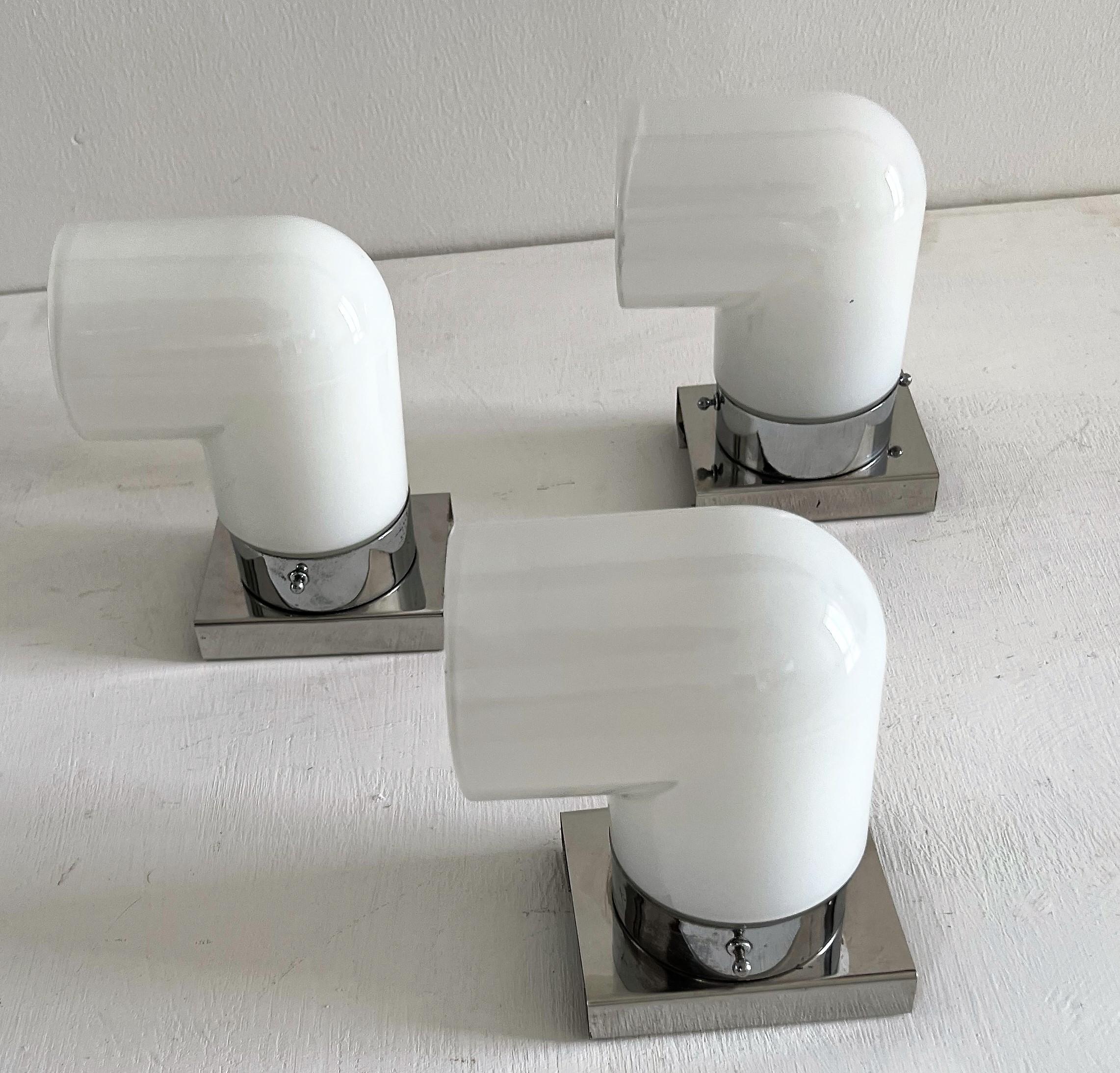 Space Age Sconces by Mazzega in Murano Glass, Italy, circa 1970 For Sale 7