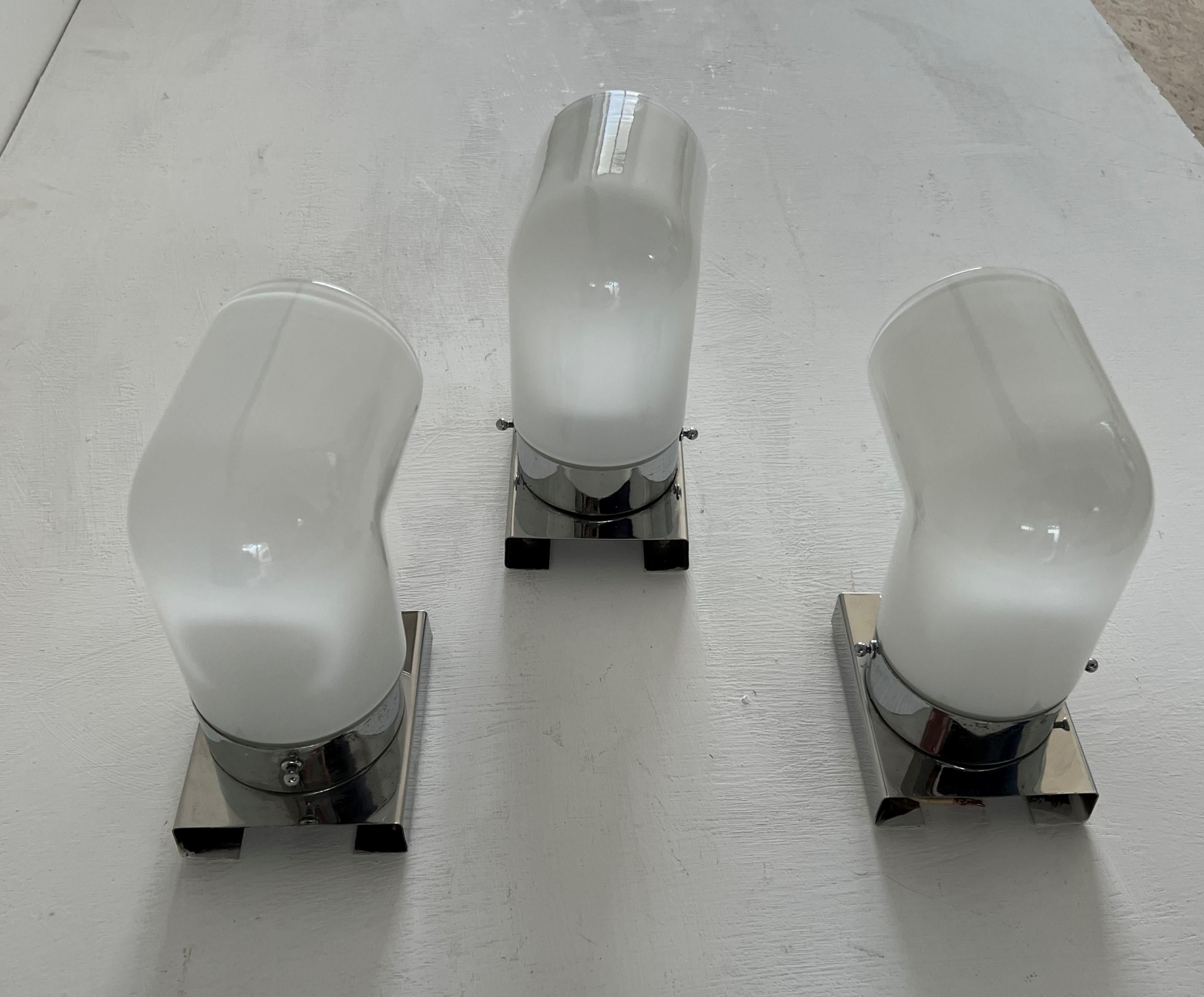 Space Age Sconces by Mazzega in Murano Glass, Italy, circa 1970 For Sale 9