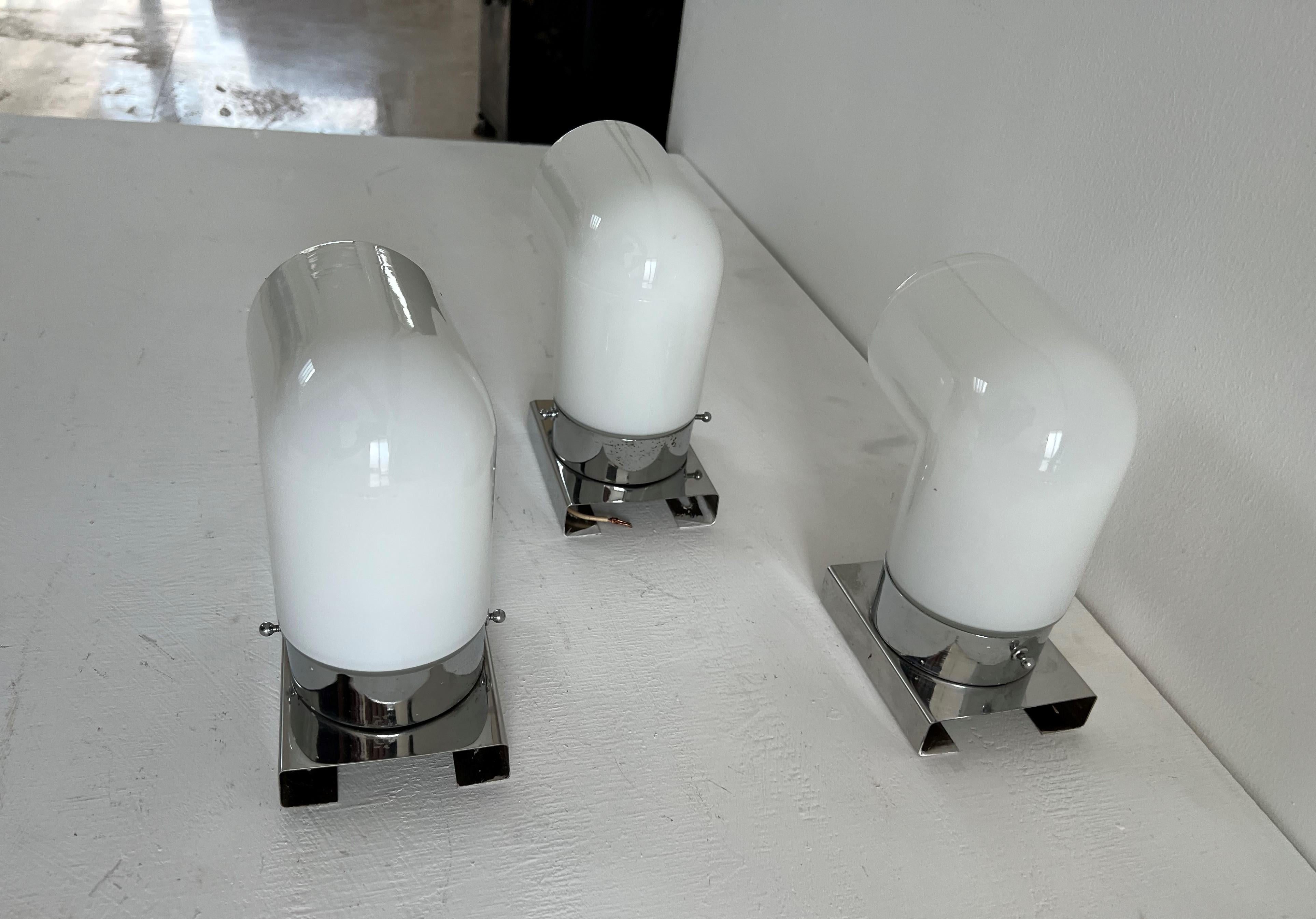 Space Age Sconces by Mazzega in Murano Glass, Italy, circa 1970 For Sale 4