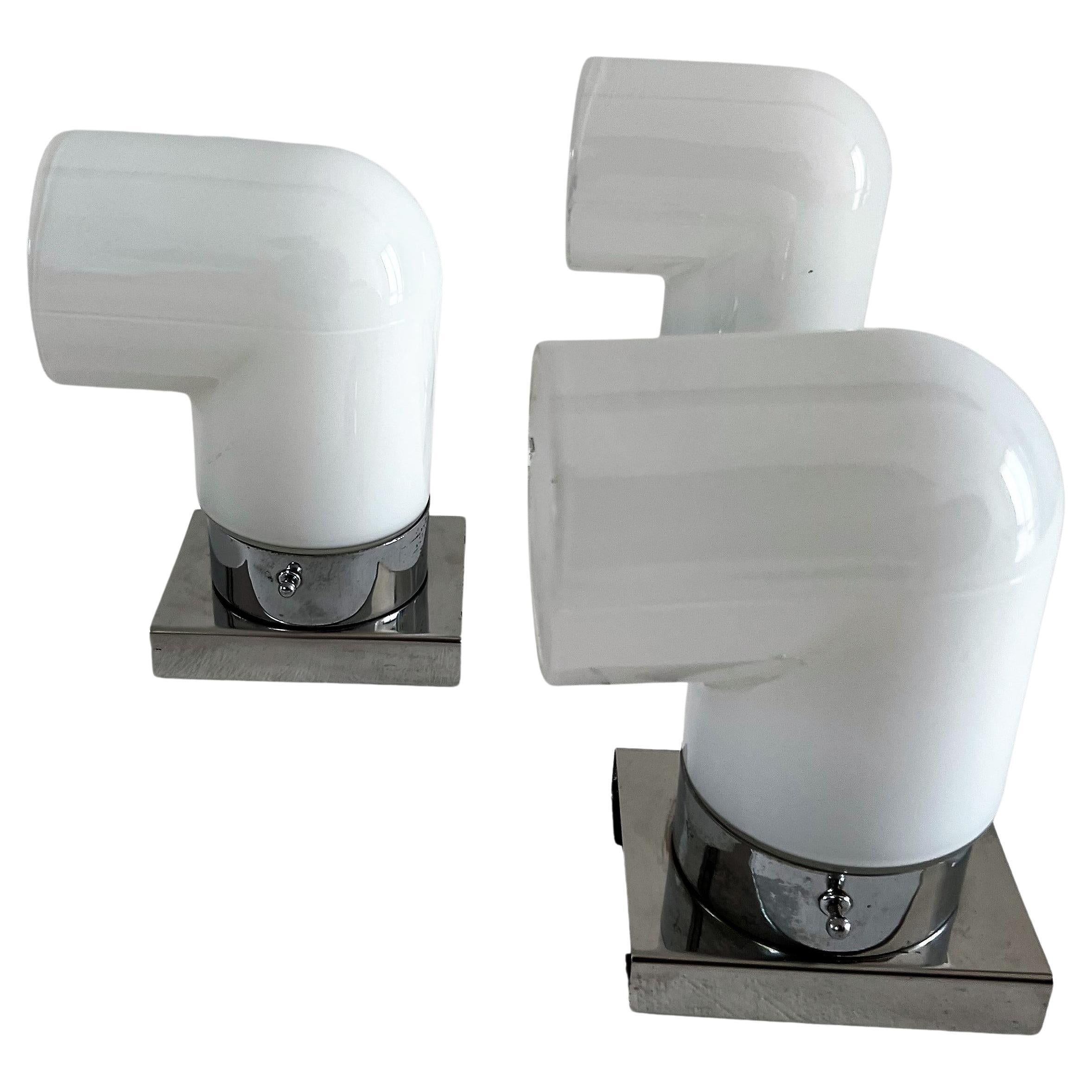 Space Age Sconces by Mazzega in Murano Glass, Italy, circa 1970