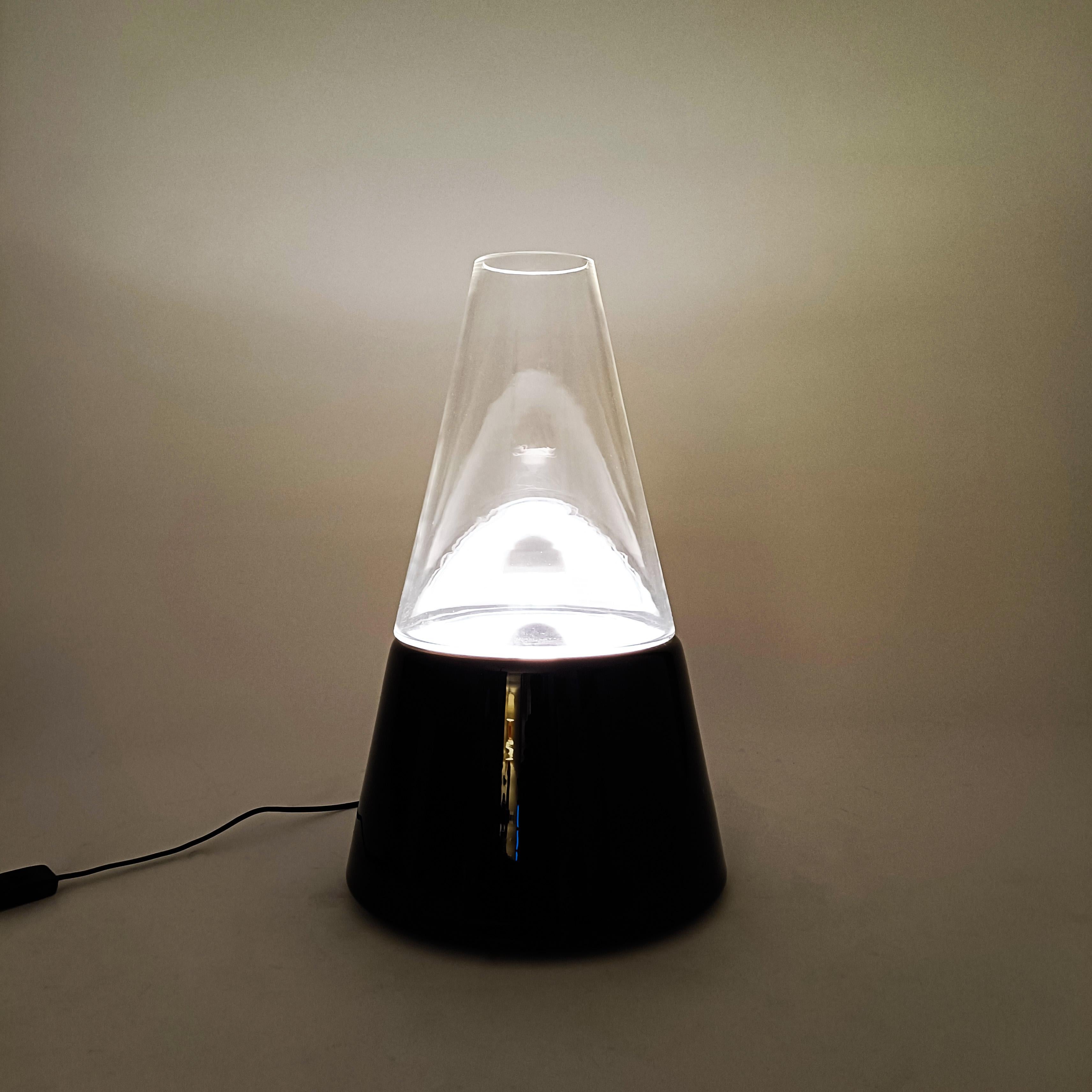 Fait main L'âge de l'espace. Lampe de table sculpturale en verre de Murano par RES, Italie, années 1970 en vente