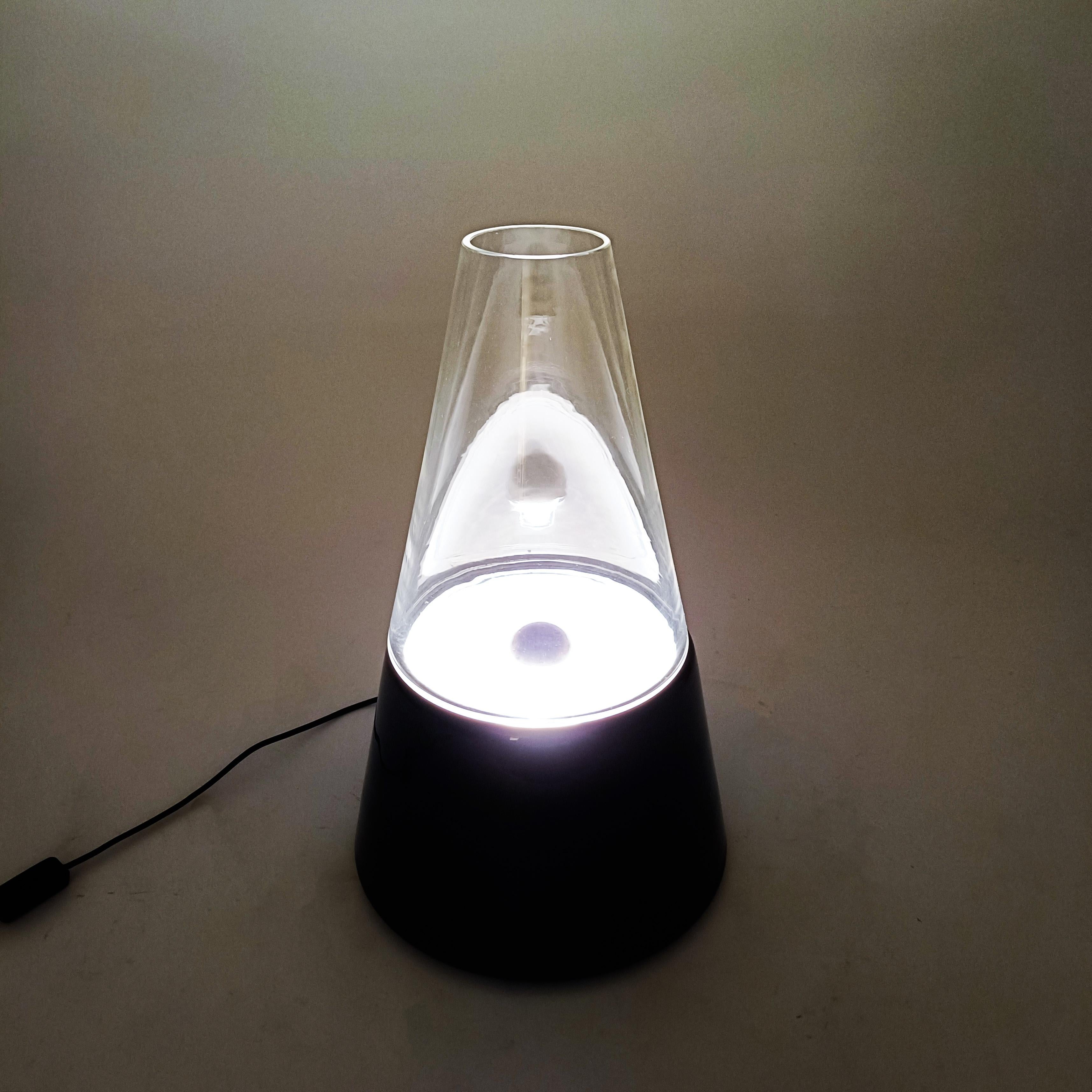 Fin du 20e siècle L'âge de l'espace. Lampe de table sculpturale en verre de Murano par RES, Italie, années 1970 en vente