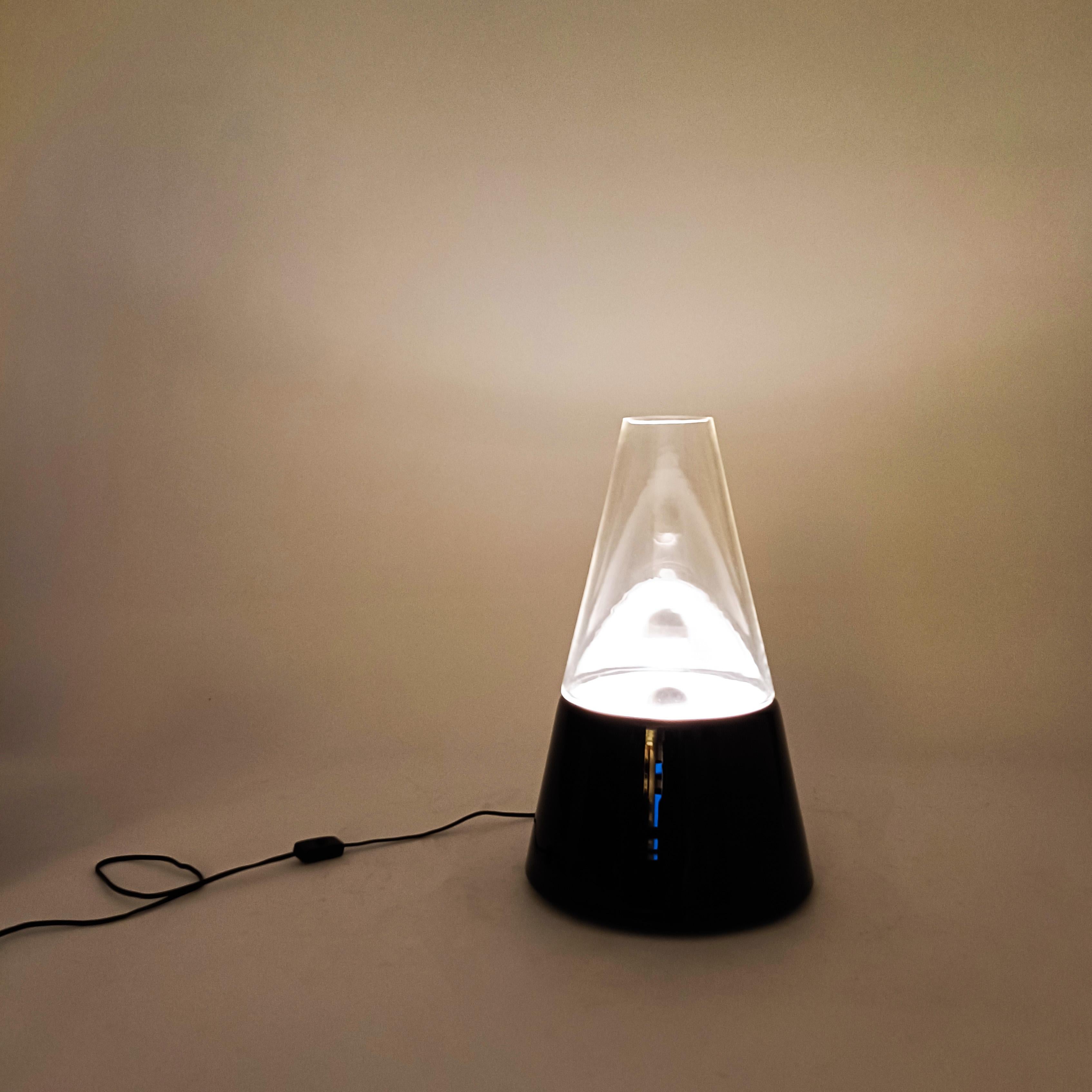 Métal L'âge de l'espace. Lampe de table sculpturale en verre de Murano par RES, Italie, années 1970 en vente