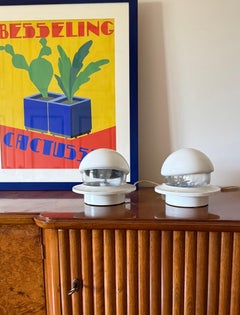 Space age set of 2 bedside table lamps, Italy, 1970
