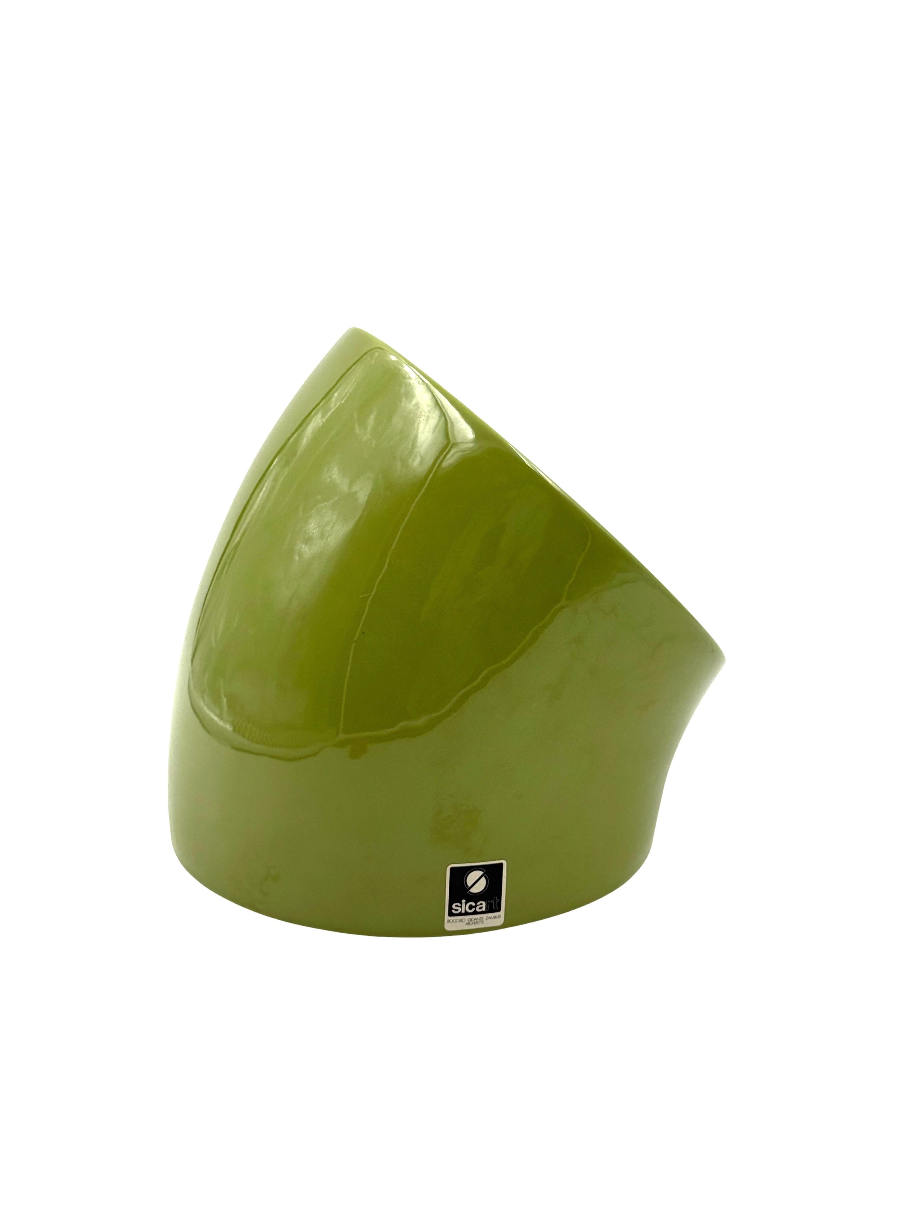 Space age set of 2 green ceramic vide poche, Sicart Italy ca. 1970 in vendita 6