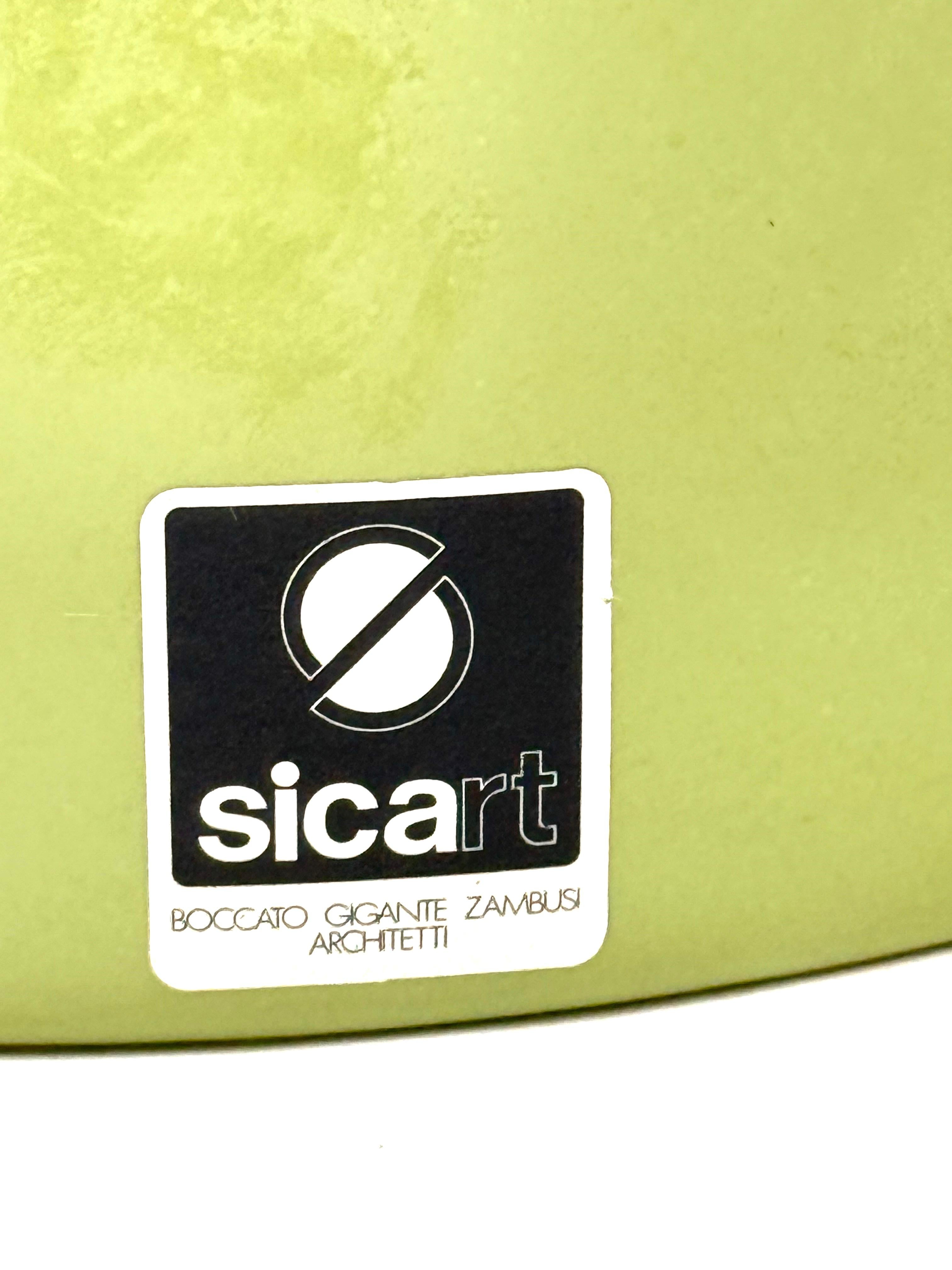 Space age set of 2 green ceramic vide poche, Sicart Italy ca. 1970 in vendita 10