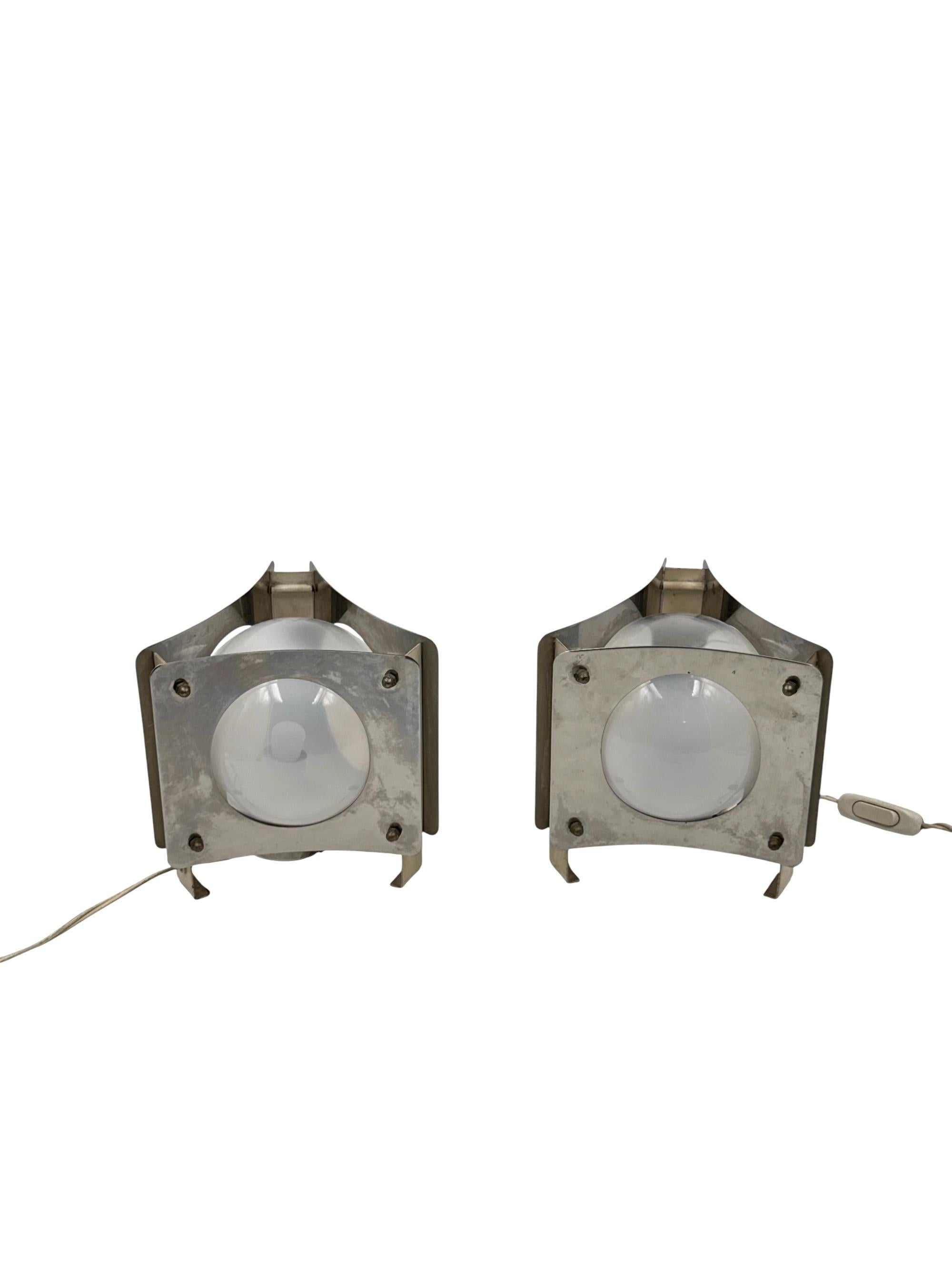 A Space age 2er Set Tischlampe, Italien 1970er im Angebot 3