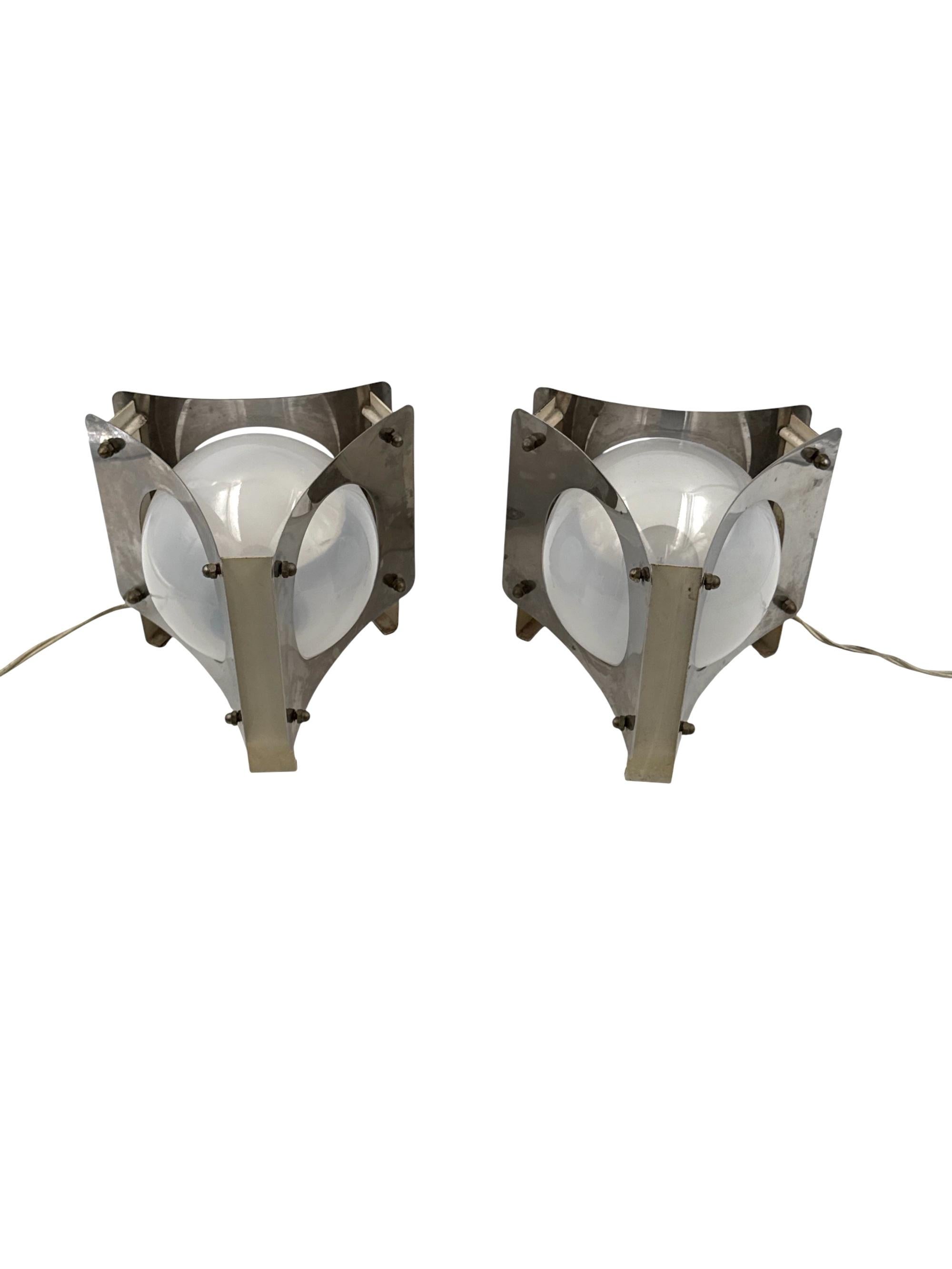 A Space age 2er Set Tischlampe, Italien 1970er im Angebot 8