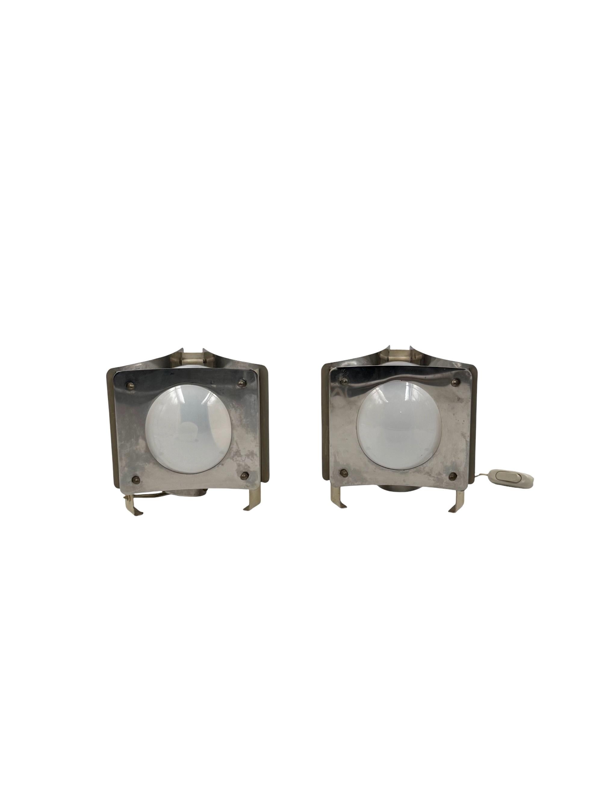 A Space age 2er Set Tischlampe, Italien 1970er (Italienisch) im Angebot