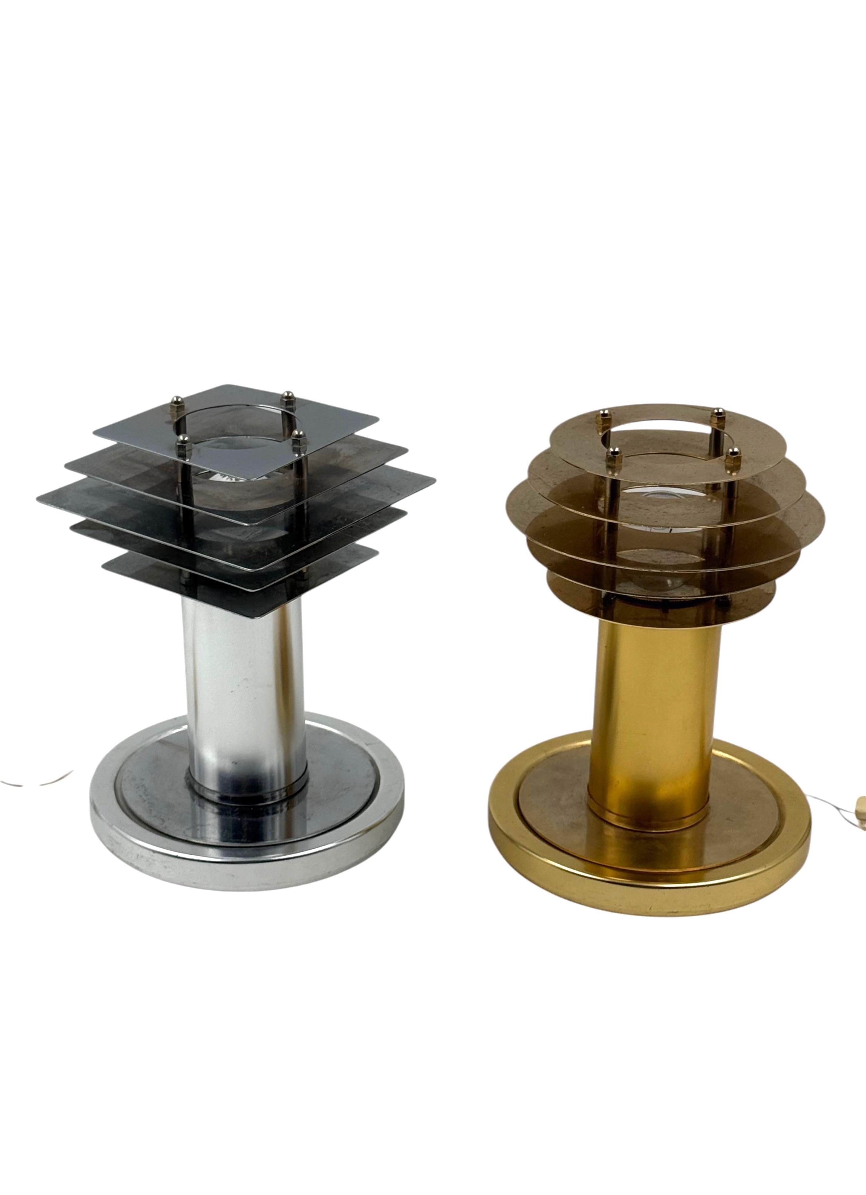 Space age set of 2 table lamps, Italy 1970s For Sale 9
