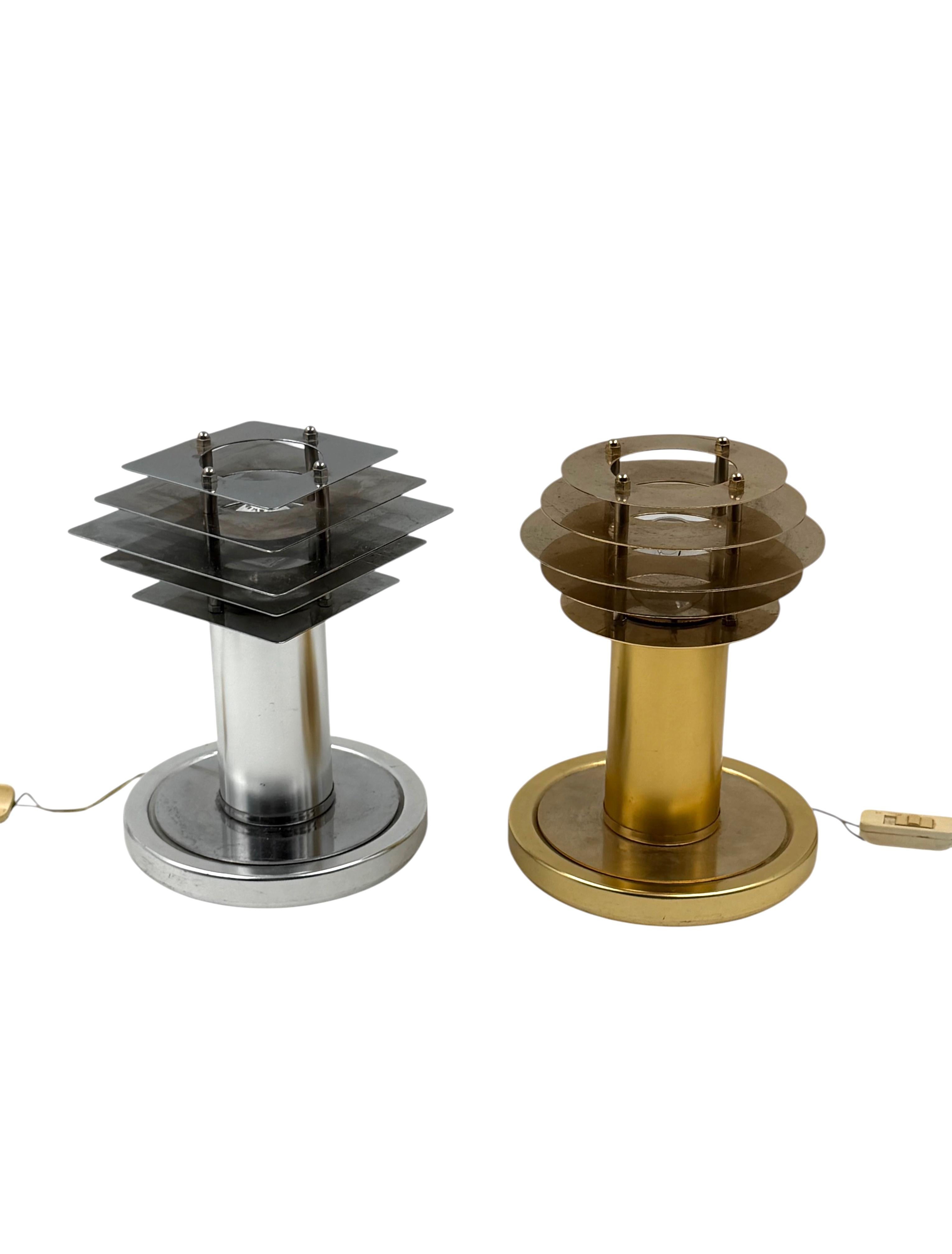 Space age set of 2 table lamps, Italy 1970s For Sale 10