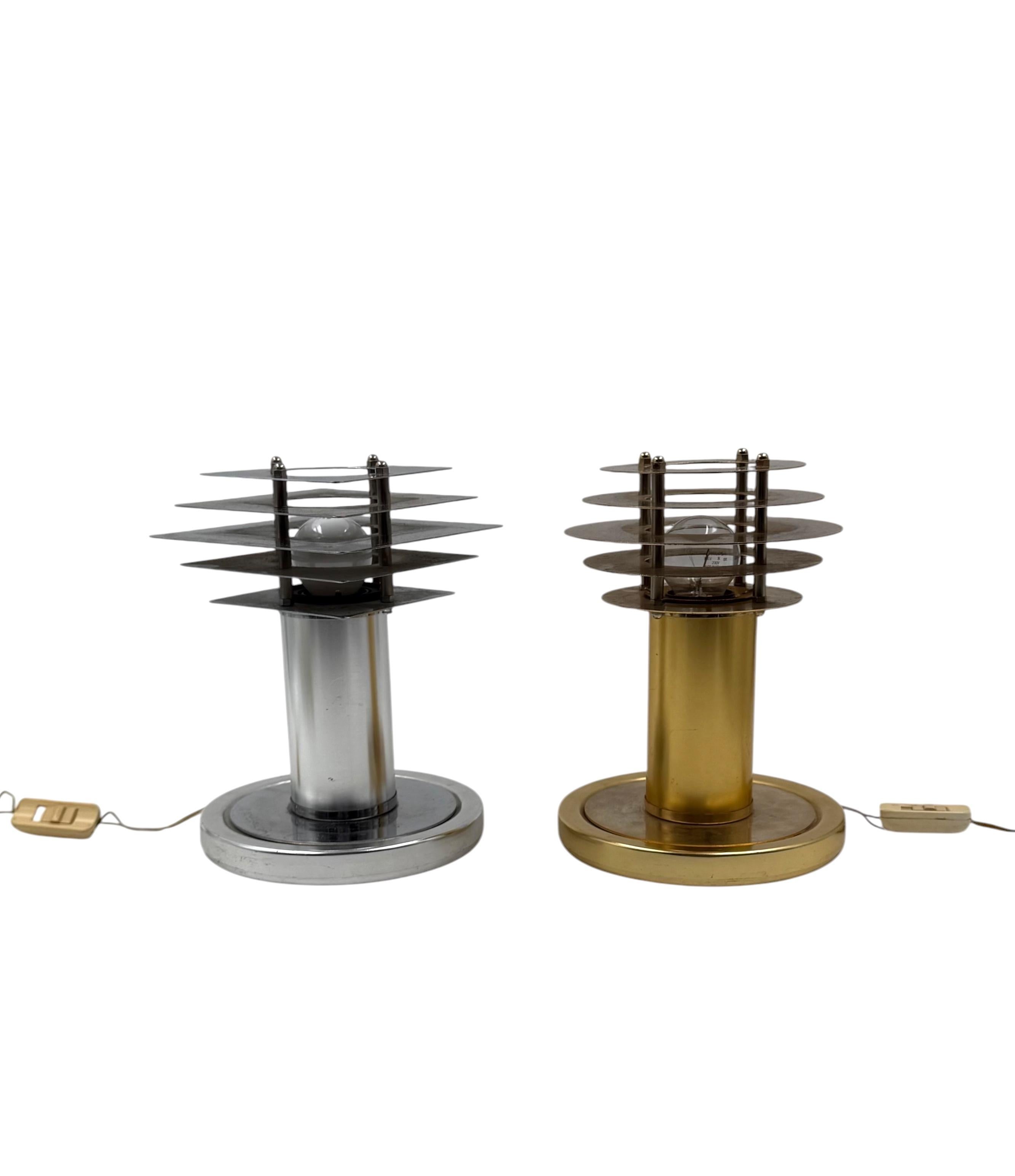 Space Age Space age set of 2 table lamps, Italy 1970s For Sale
