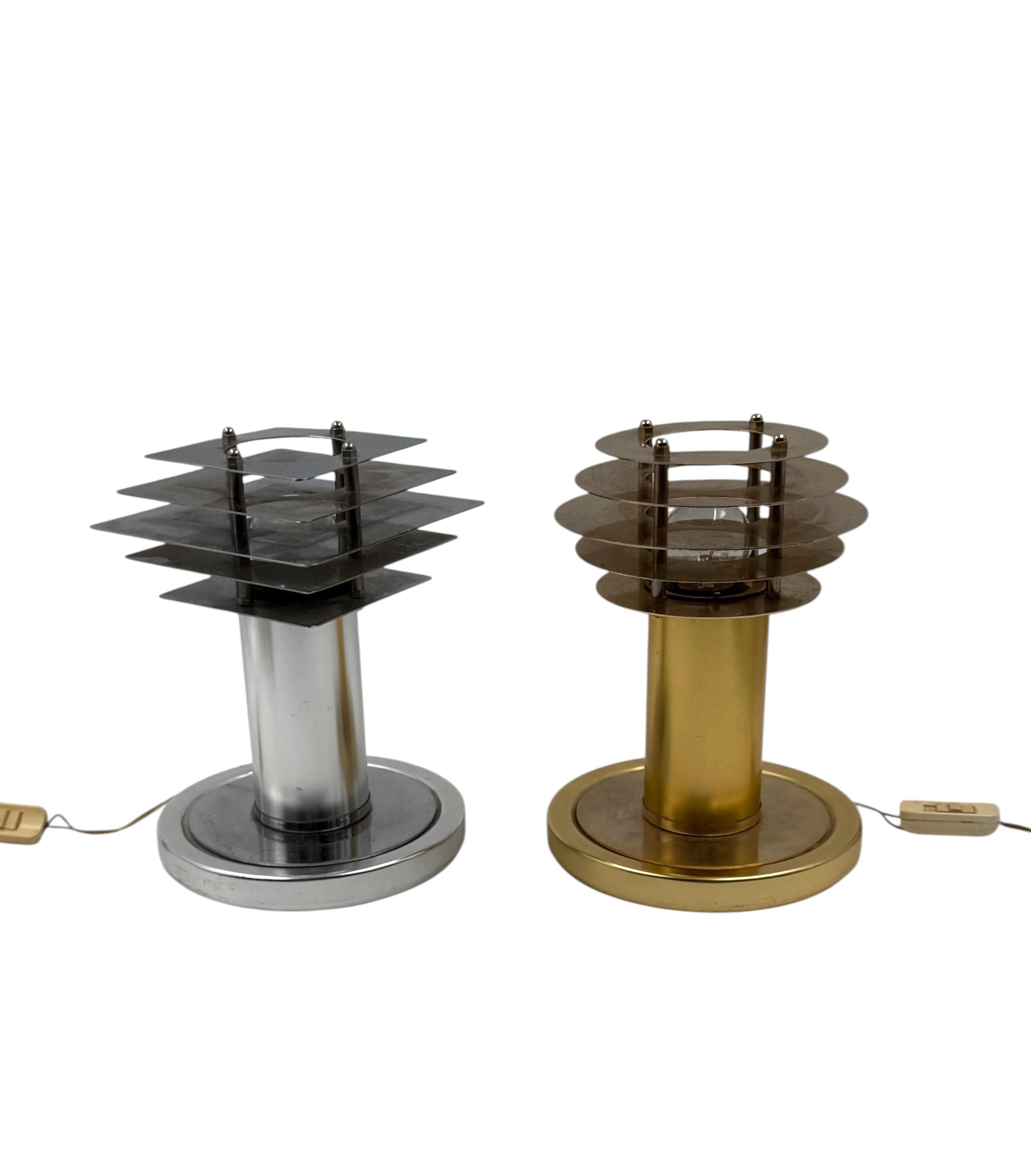 Italian Space age set of 2 table lamps, Italy 1970s For Sale