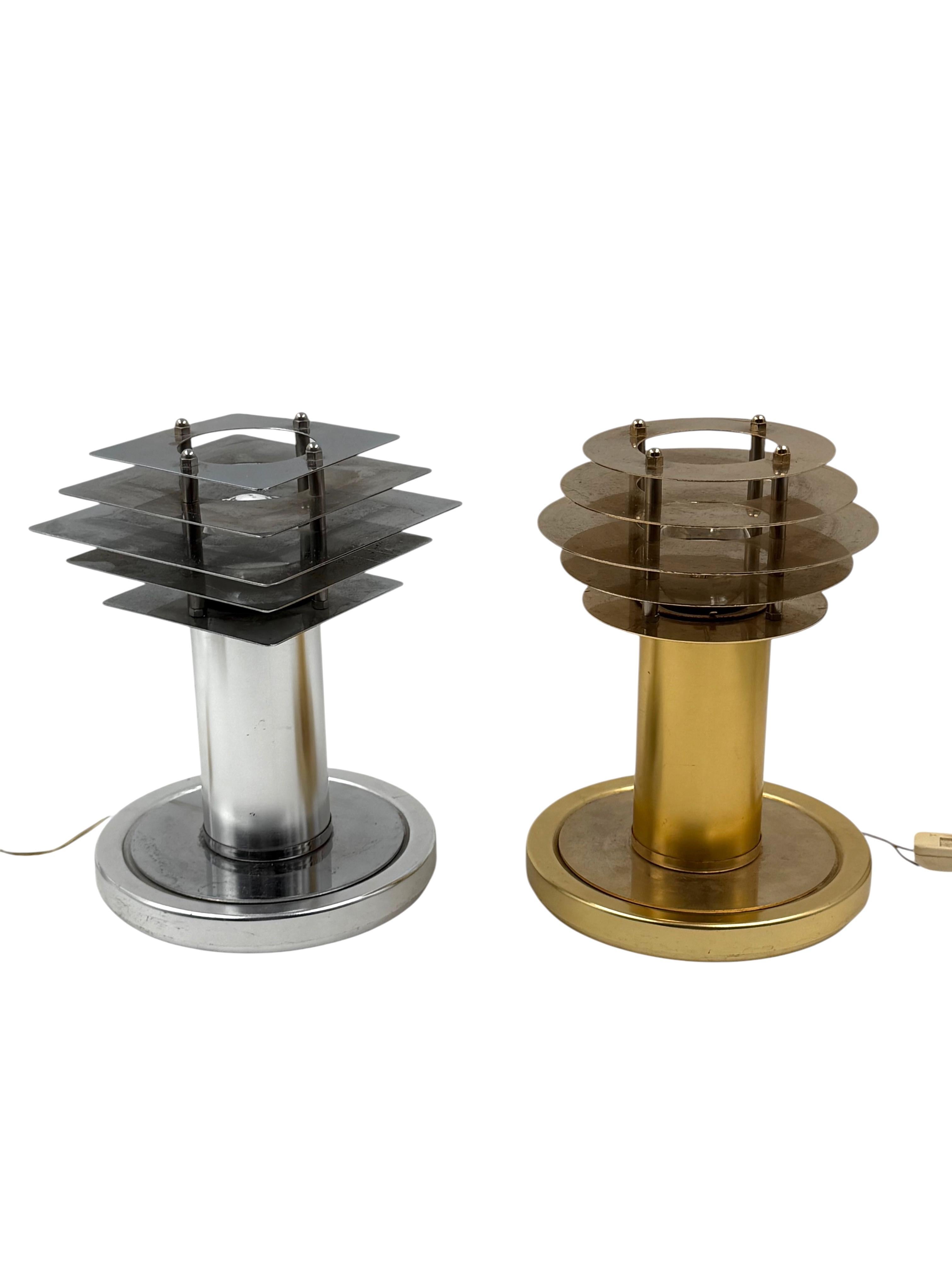 Space age set of 2 table lamps, Italy 1970s For Sale 1