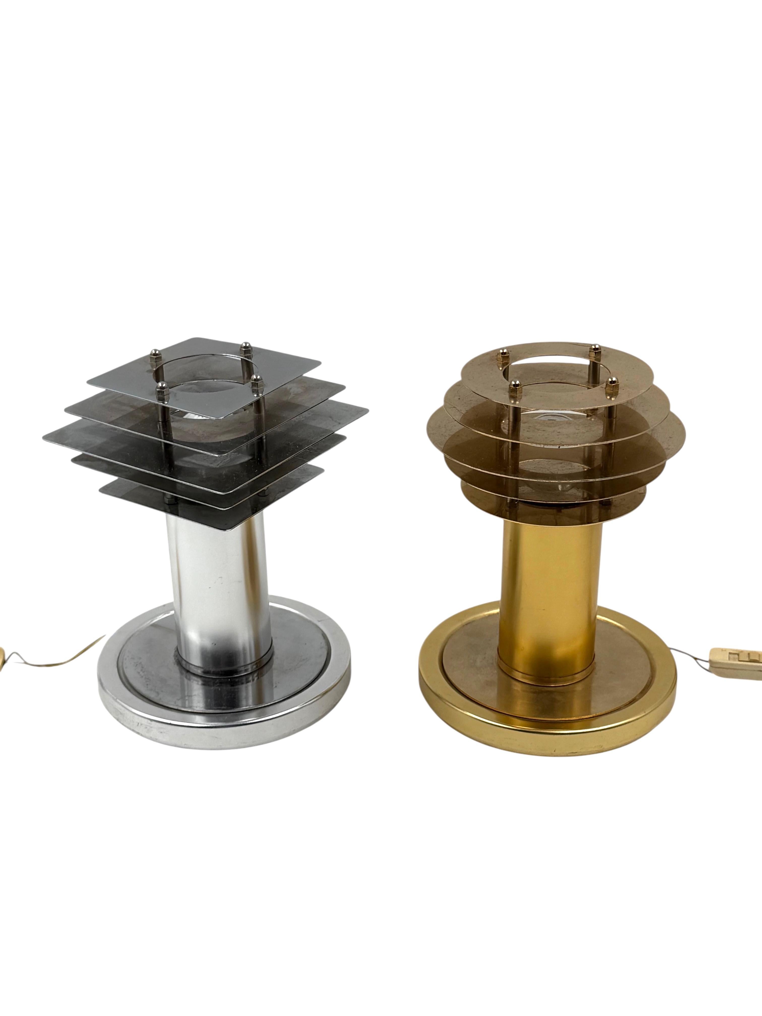Space age set of 2 table lamps, Italy 1970s For Sale 2
