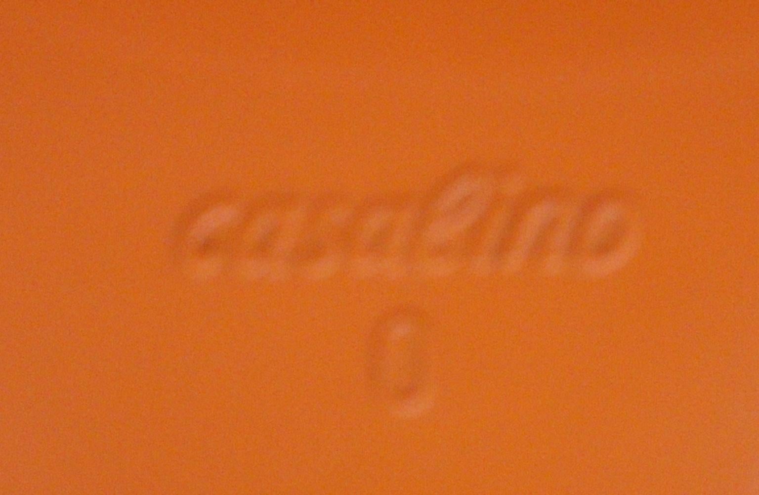 Space Age Kunststoff Vier orangefarbene Stapelstühle für Kinder 1970er Casalino im Angebot 15
