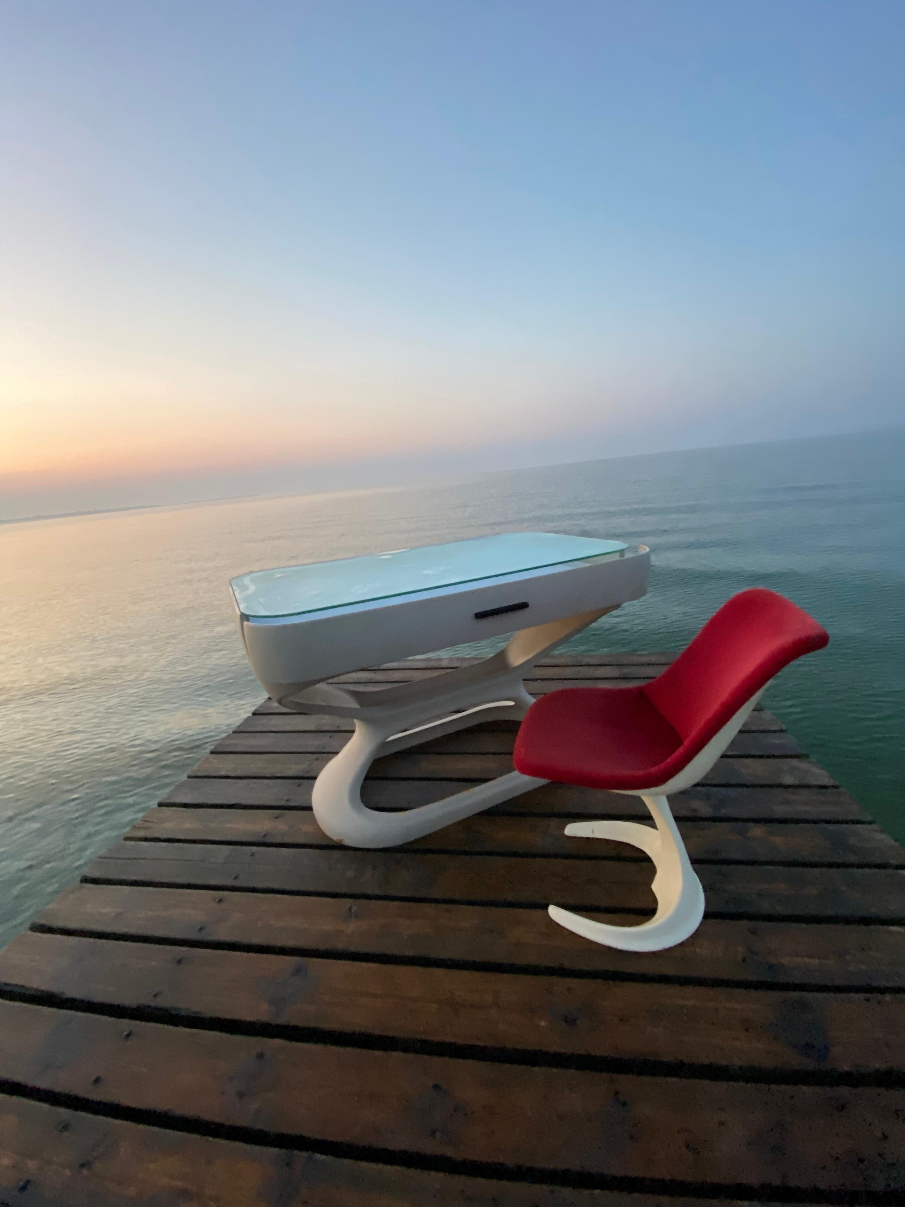 Aluminum Space Age Set of Two Dinning or Easy Chairs Made in Spain, 1970s For Sale