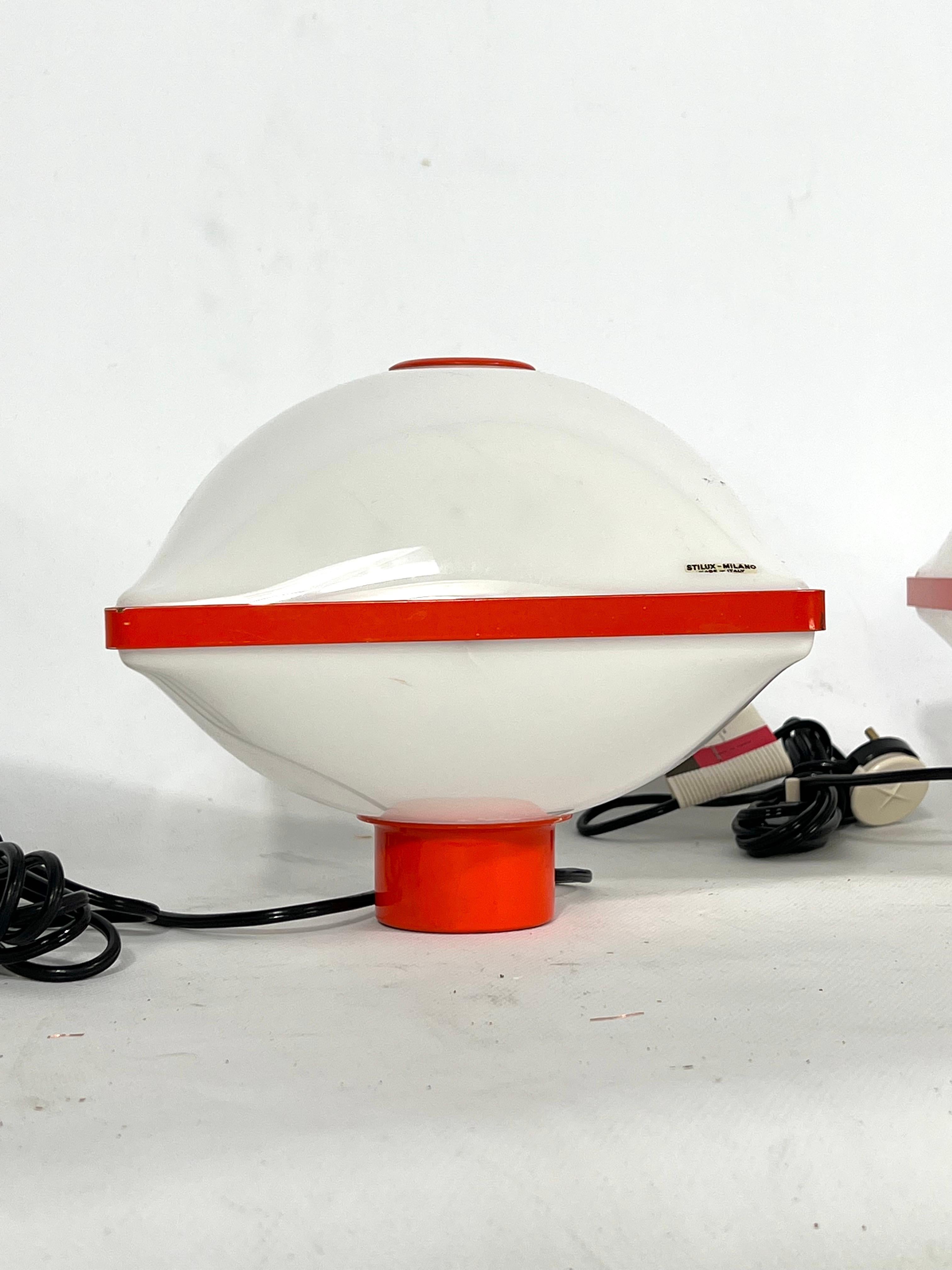 Space Age Set of Two Table Lamps by Stilux Milano, 1970s For Sale 4
