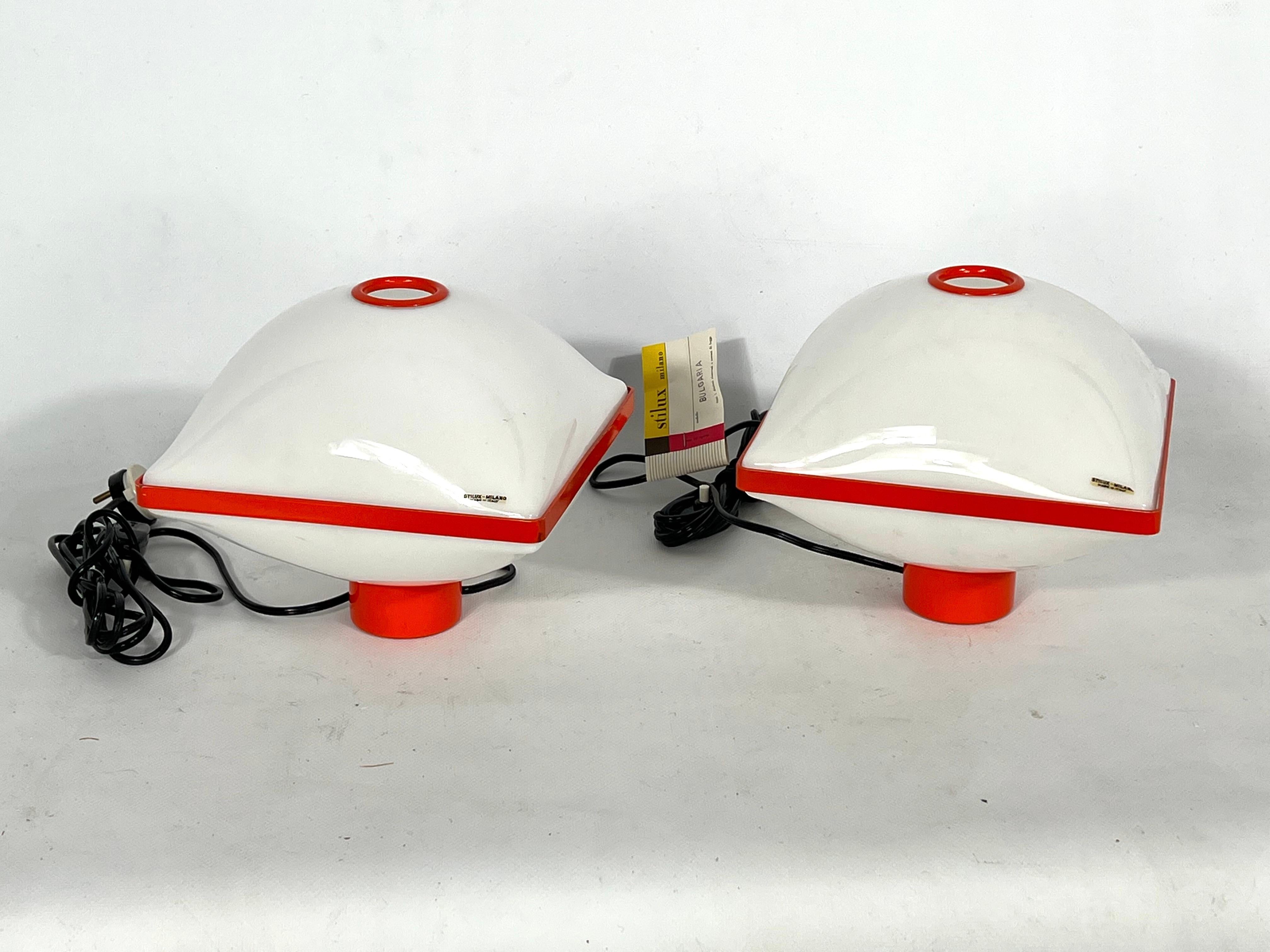 Space Age Set of Two Table Lamps by Stilux Milano, 1970s For Sale 2