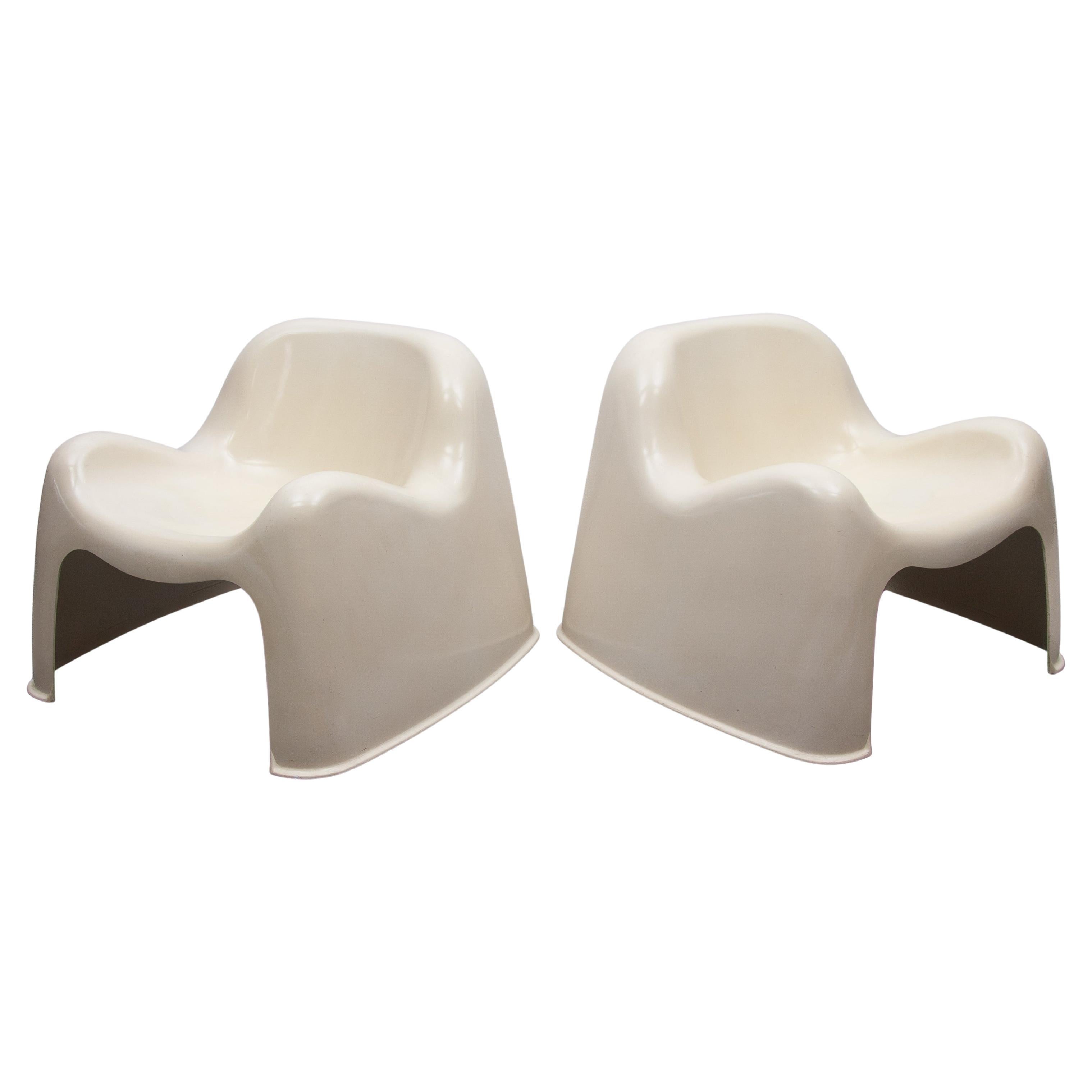 Space Age Set of Two "Toga" Artemide Lounge Chairs designed by Sergio Mazza