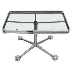 Table d
appoint Space Age en chrome et verre teinté Allegri Parma