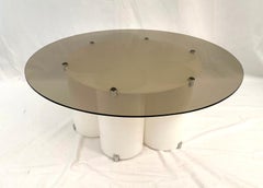 Space Age Side Table in White Lucite, 1970s