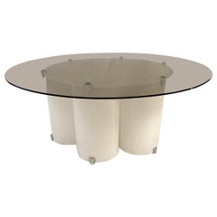 Vintage Space Age Side Table in White Lucite, 1970s