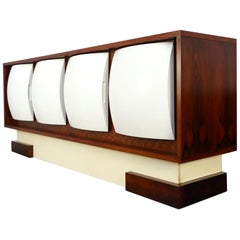 Space Age Sideboard in Rosewood and Fiberglass, Philippon and Lecoq Style, 1960s