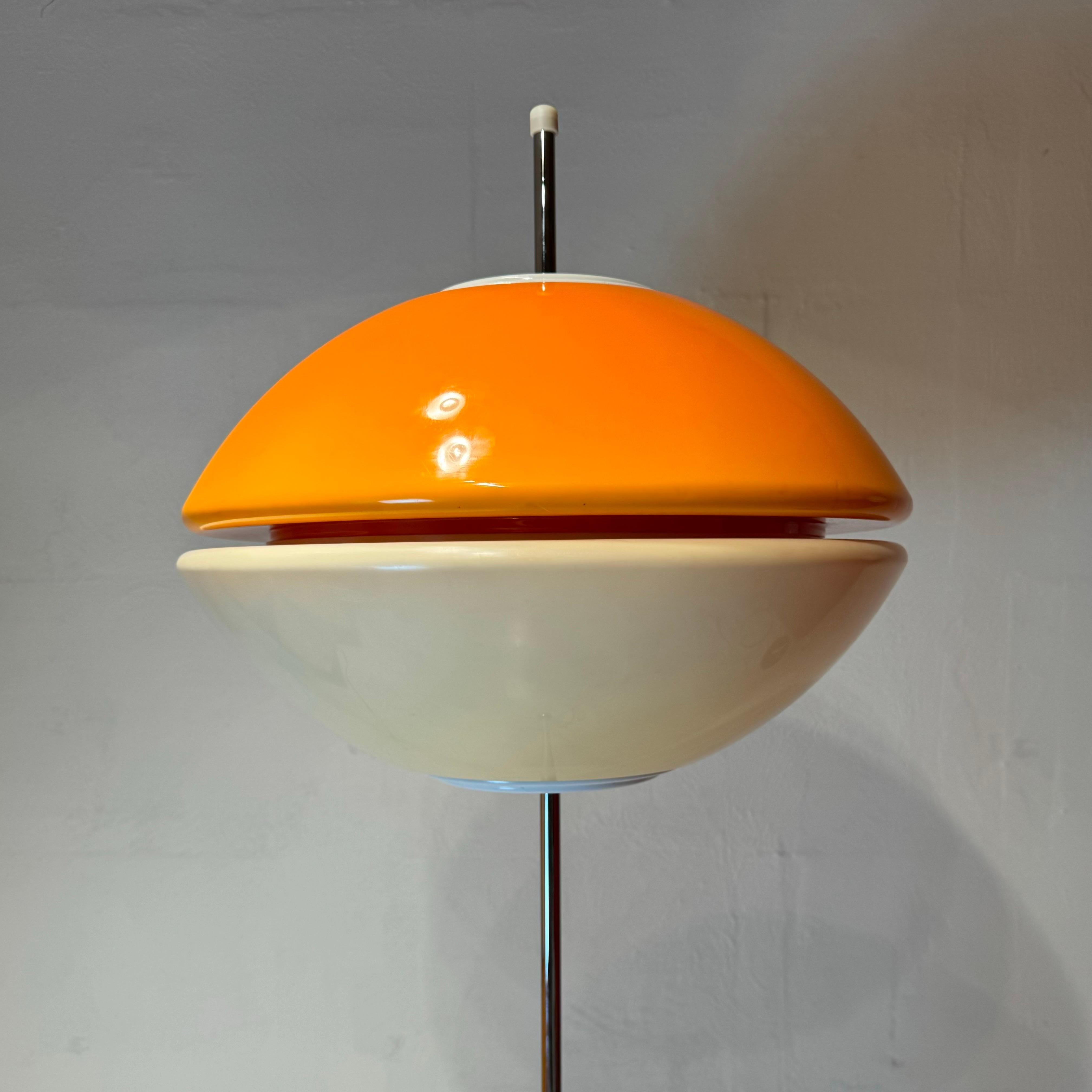 Chrome Space age Sijaj Hrastnik floor lamp, Slovenia 1970s.