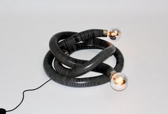 Space Age Snake Flexible Tube Vintage Plastic Metal Floor Lamp, 1960s, Italy