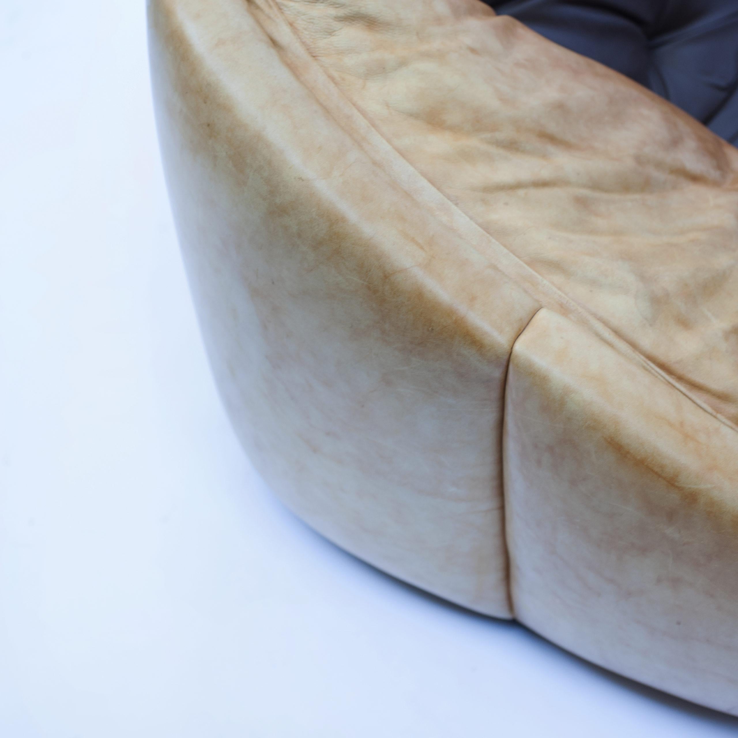 Sofá Space Age de cuero marrón Cuero en venta