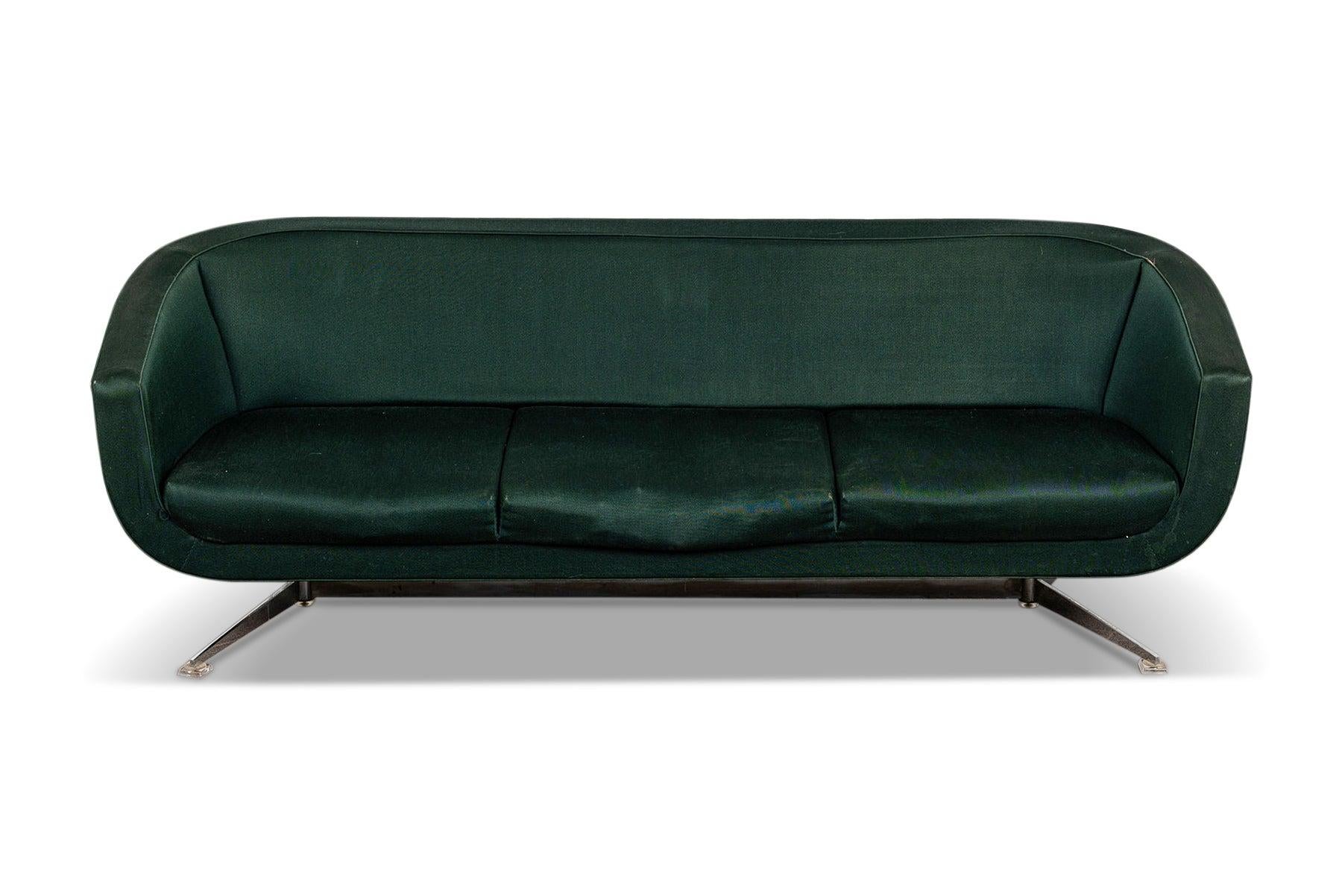 Mid-Century Modern Space Age Sofa in Green Wool