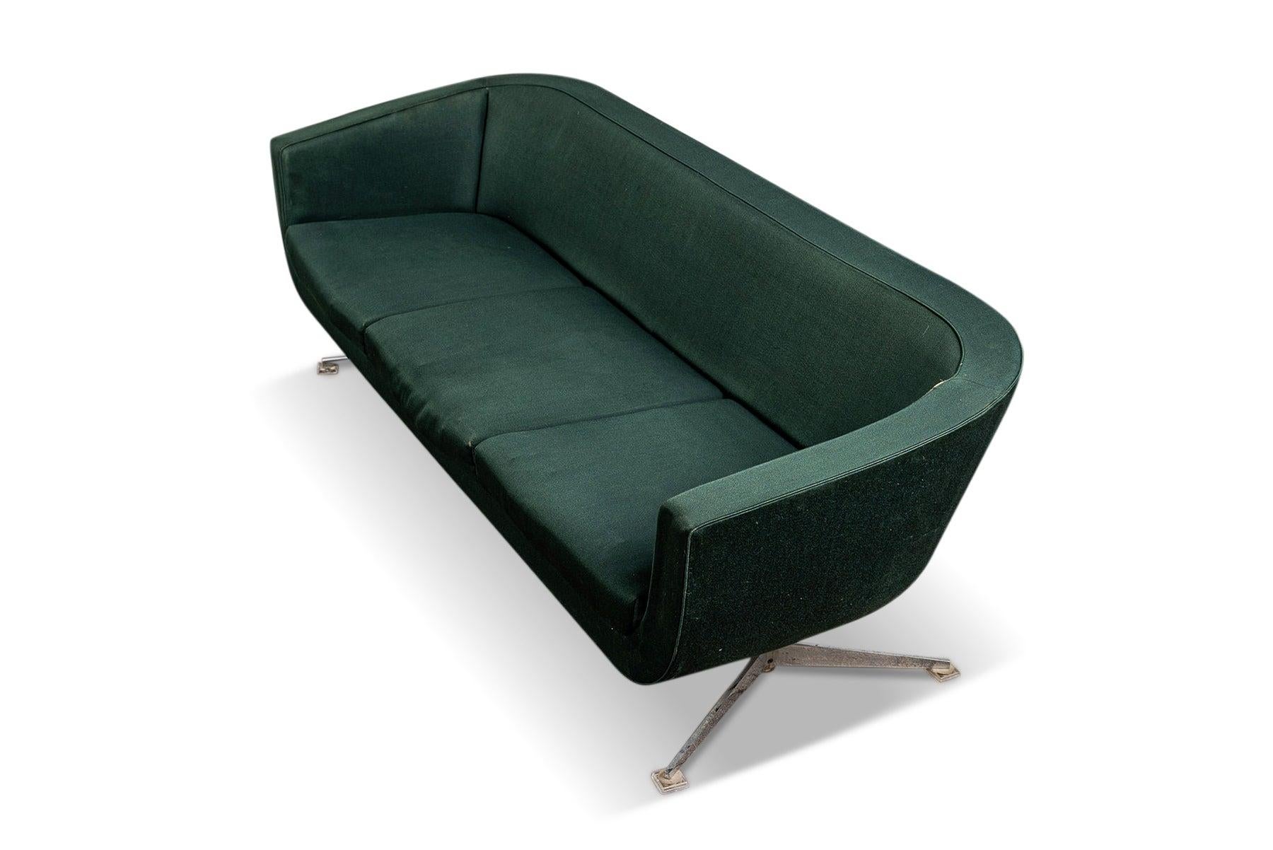 Swedish Space Age Sofa in Green Wool