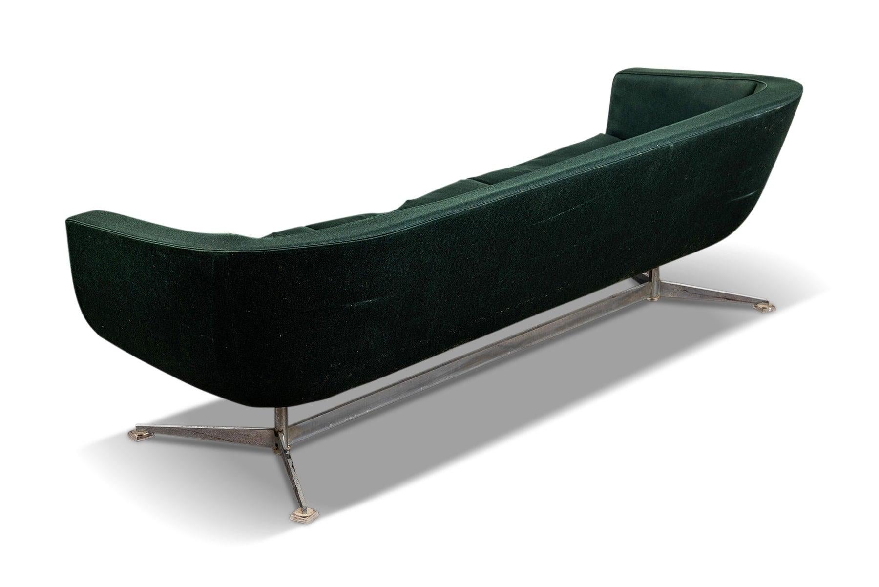 Space Age Sofa in Green Wool 1