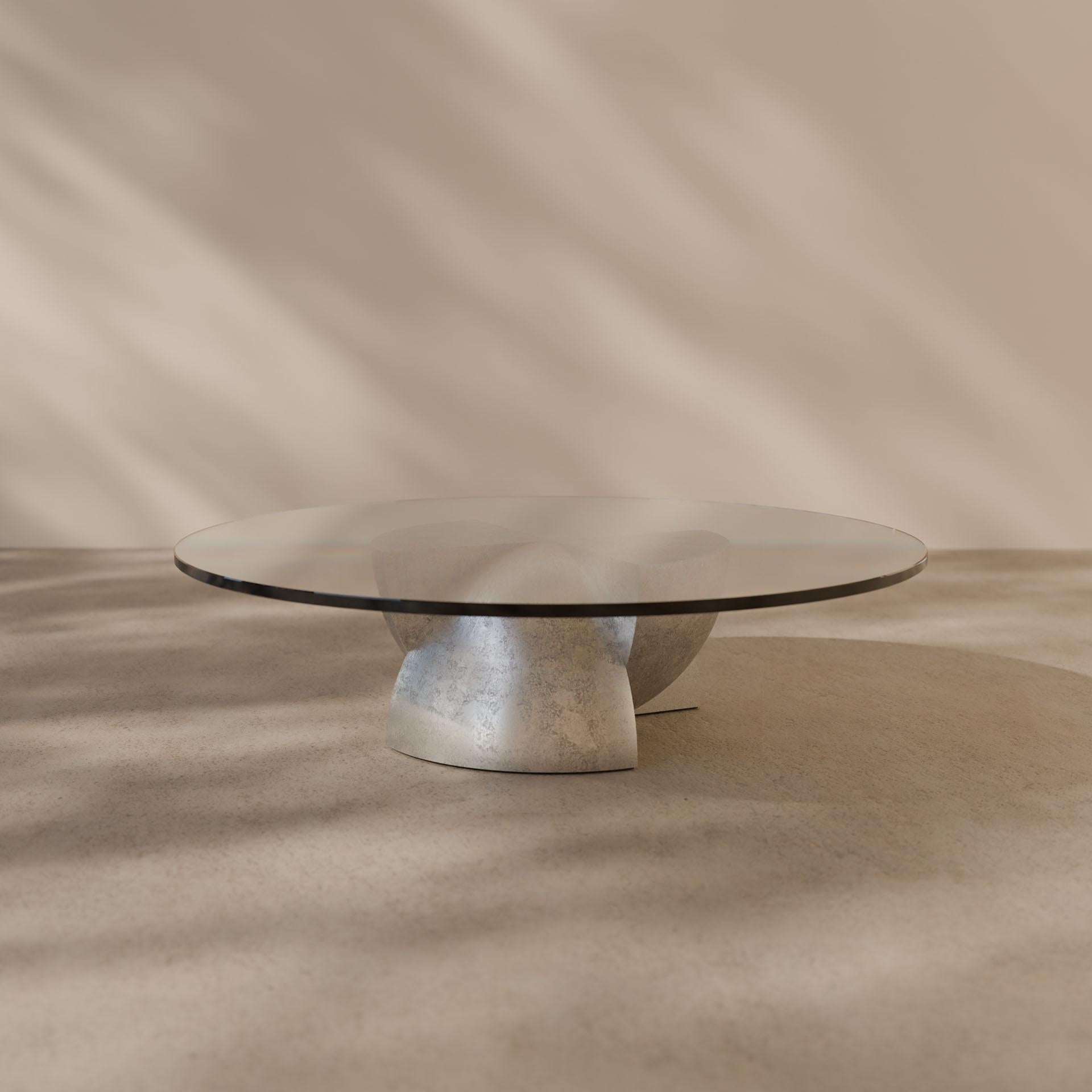 Space Age Space-Age Solid Cast Aluminium ‘Axis’ Sculptural Coffee Table For Sale