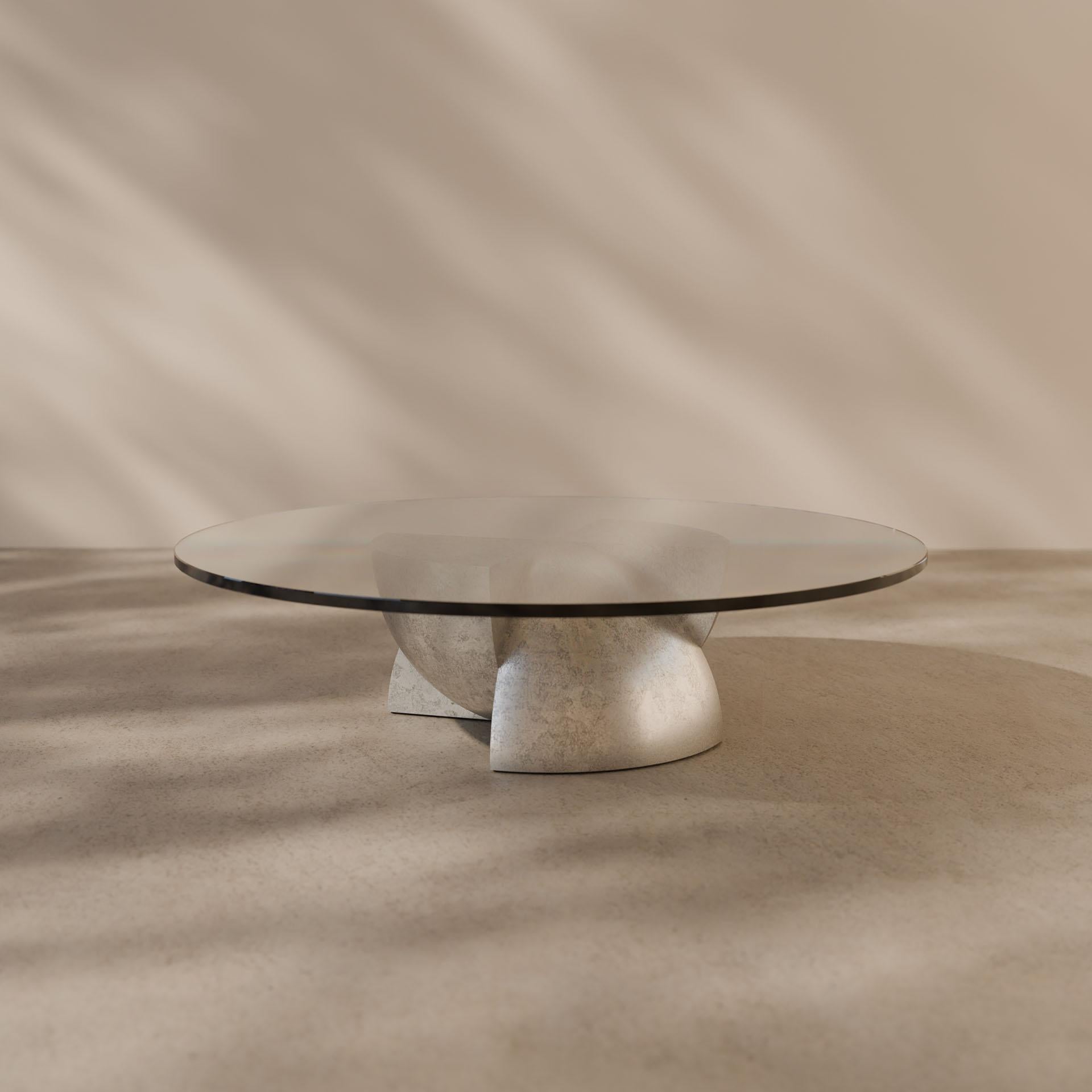 British Space-Age Solid Cast Aluminium ‘Axis’ Sculptural Coffee Table For Sale
