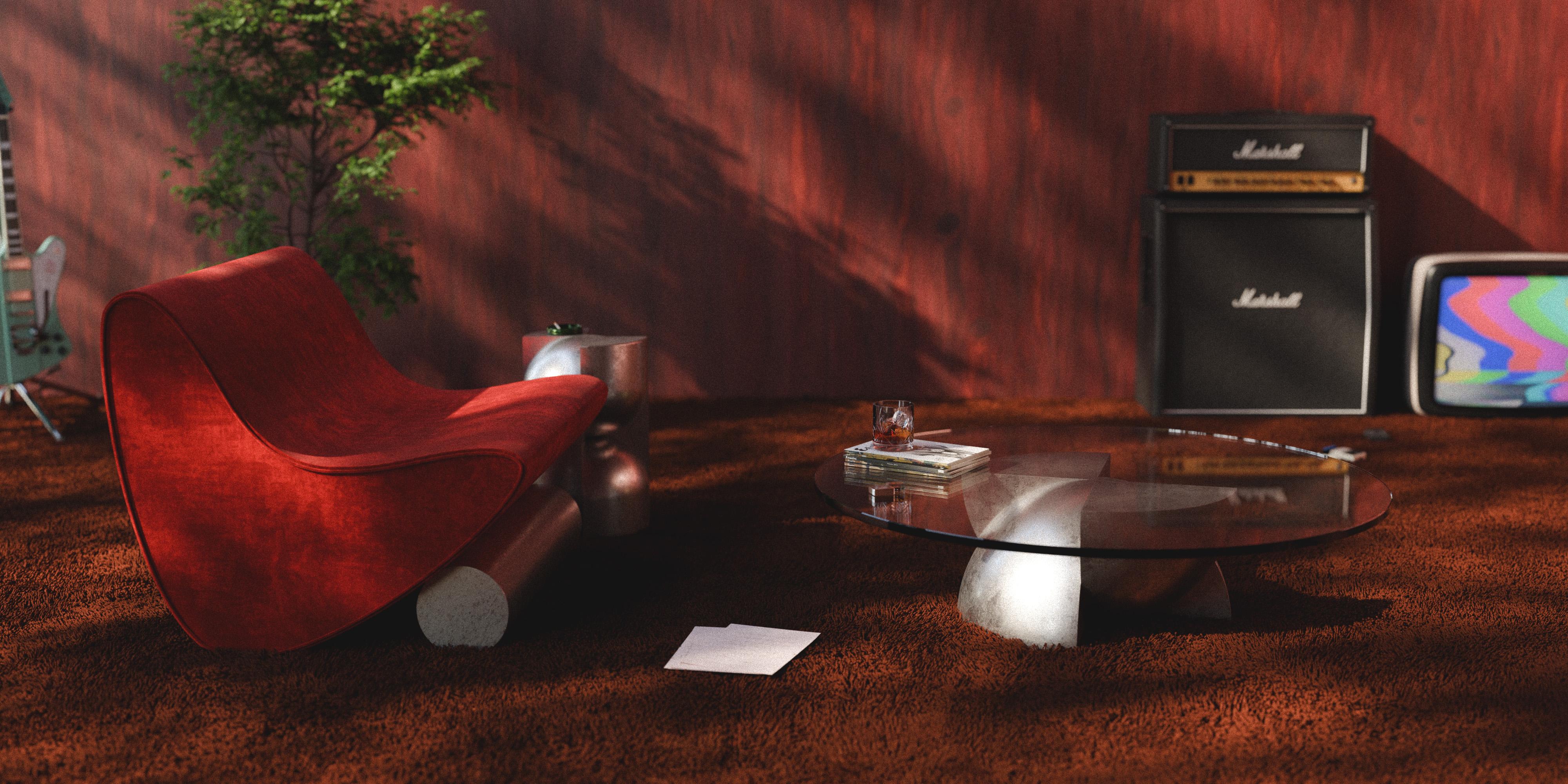 Contemporary Space-Age Solid Cast Aluminium ‘Axis’ Sculptural Coffee Table For Sale